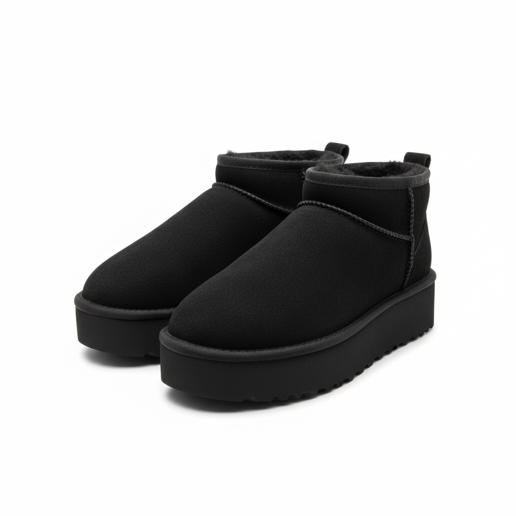 BOTA PANTUFA XTI PRETO PELOS VELUDO ETIQUETA CASTANHO