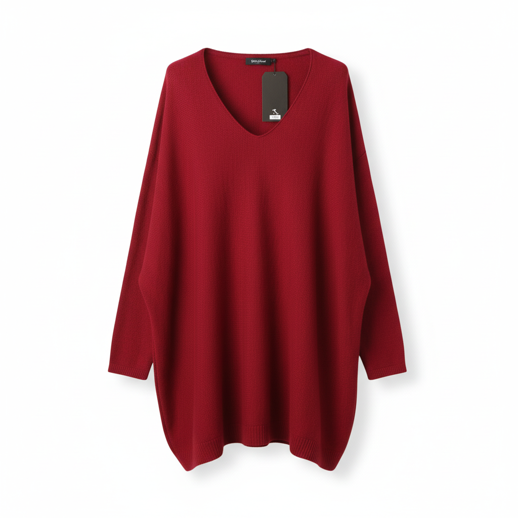 CAMISOLA BORDO DECOTE EM BICO CAMISA DE MANGA CUMPRIDA