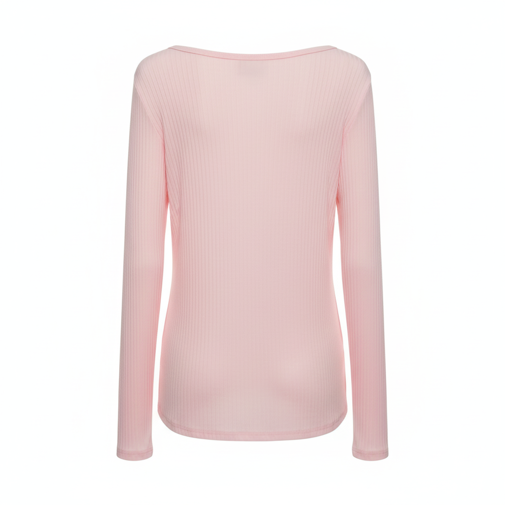 CAMISOLA MILANO ROSA BEBE DETALHE CORAÇÃO MANGA CUMPRIDA