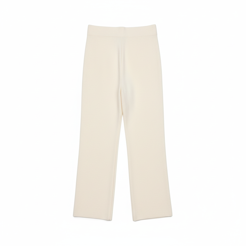 CALÇA RETA CARLA GIANNINI CREME ELASTICO CINTURA