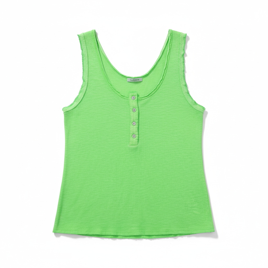 REGATA COUTUREVE VERDE LIMÃO BOTÕES FRONTAL BABADO CAVA
