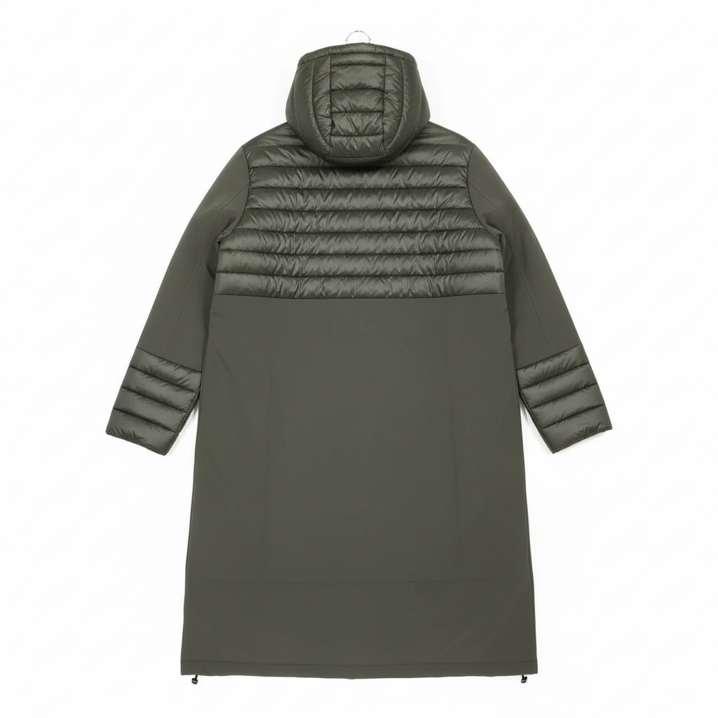 CASACO FLY LUXURY VERDE MILITAR ZIPER TIRAS ACOLCHOADO IMPERMEAVEL LONGO BOLSOS TOUCA