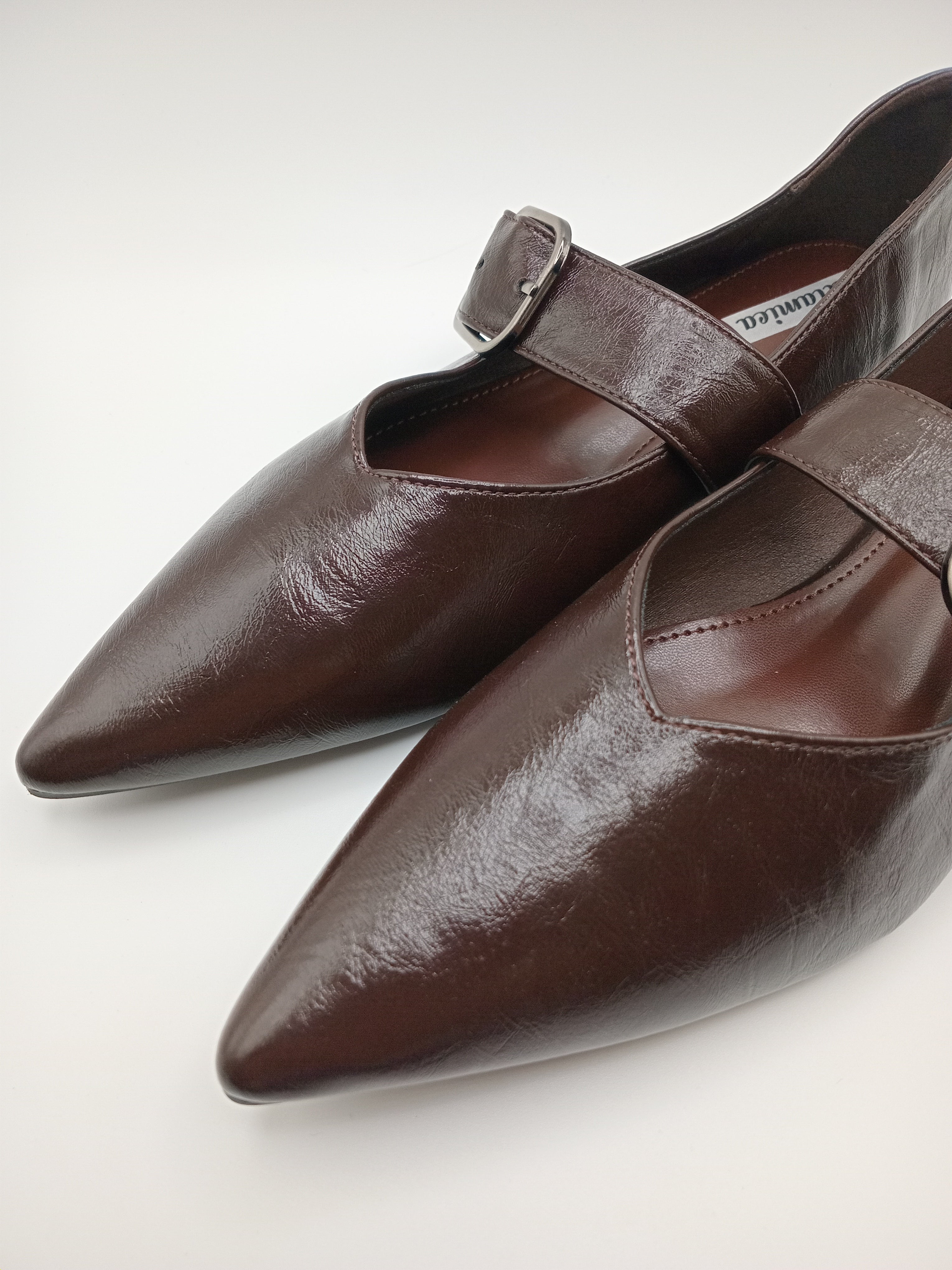 SABRINA MARY JANE BELLAMICA CASTANHO ESCURO ECO PELE BICUDO