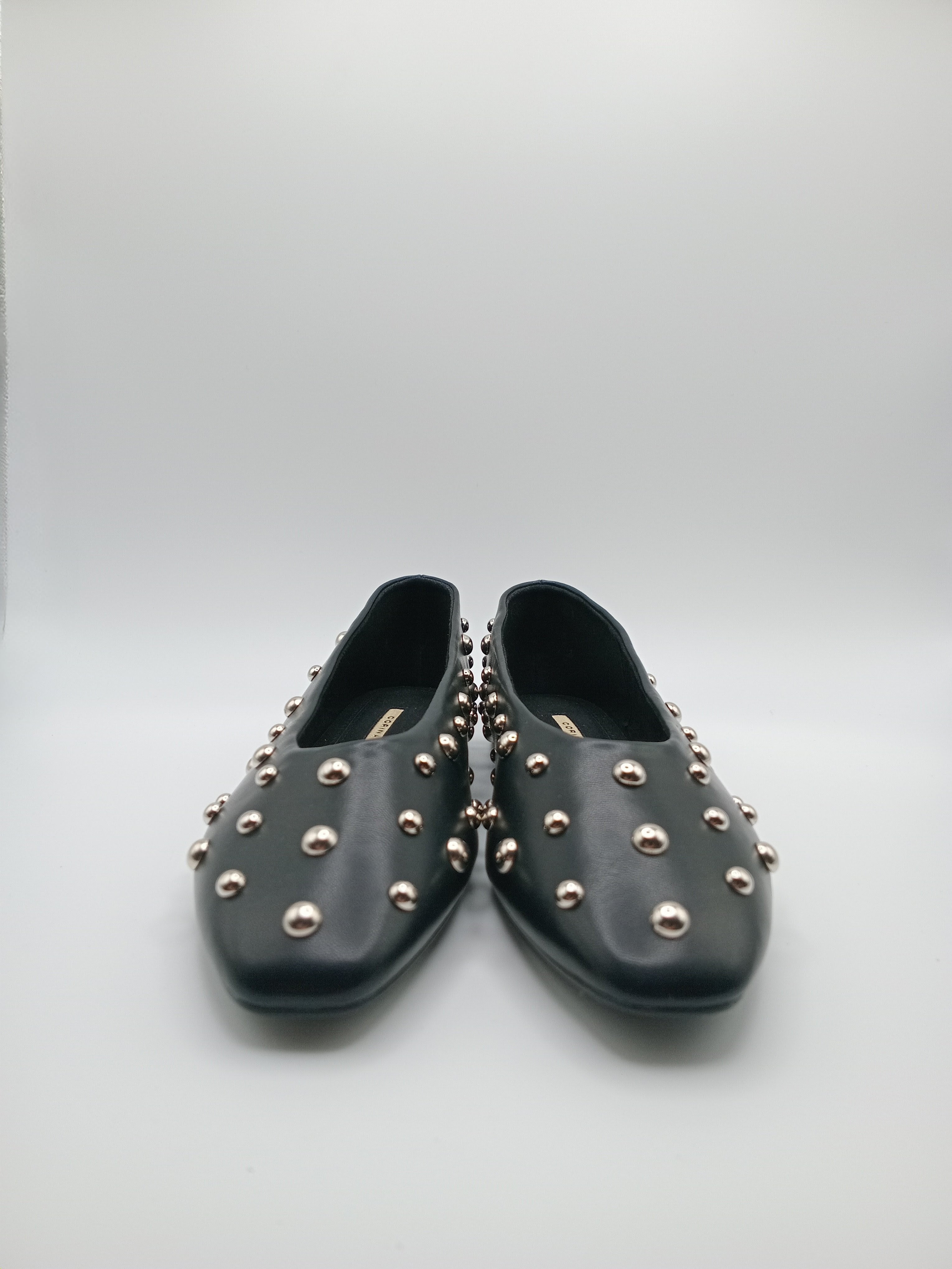 SABRINA CORINA PRETO ECO PELE TAXAS BILAS BICO QUADRADO