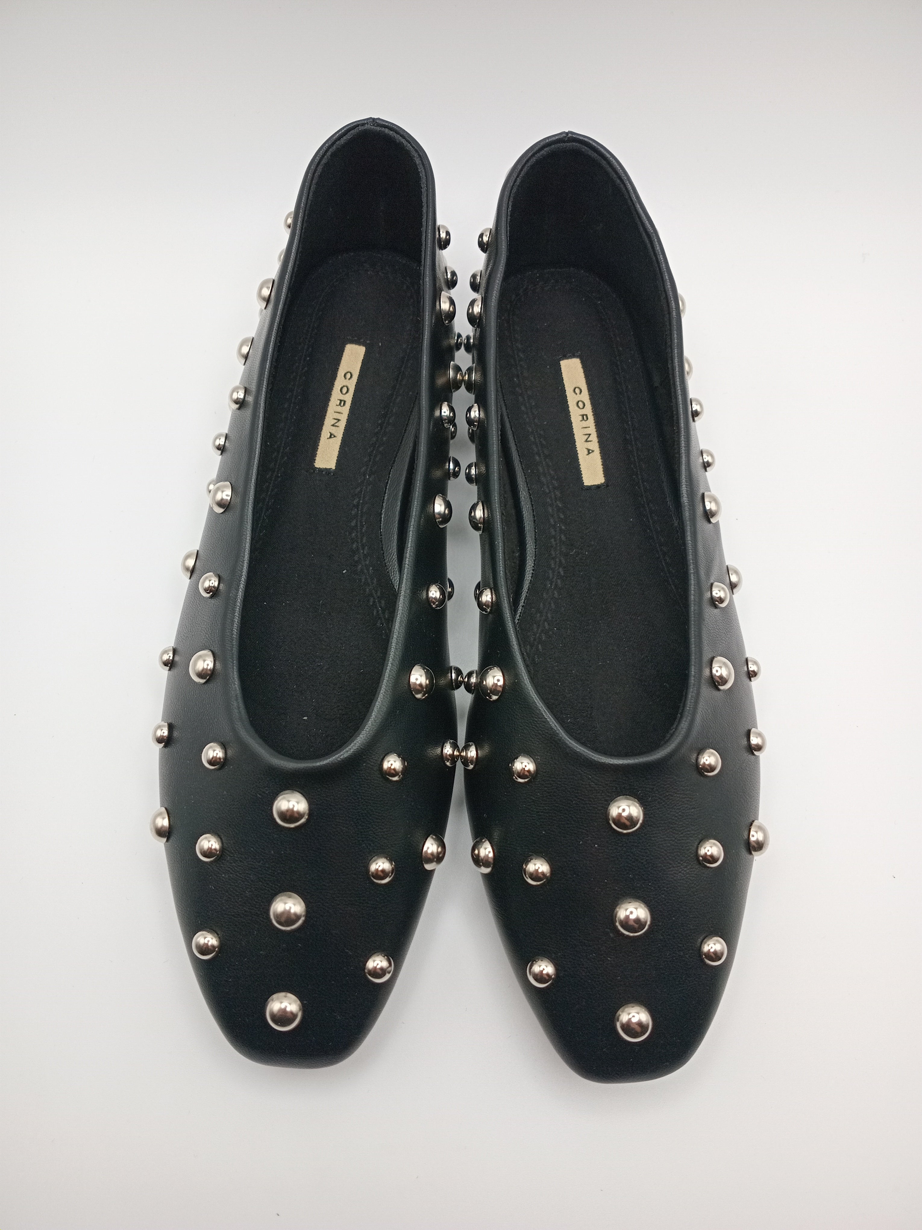 SABRINA CORINA PRETO ECO PELE TAXAS BILAS BICO QUADRADO