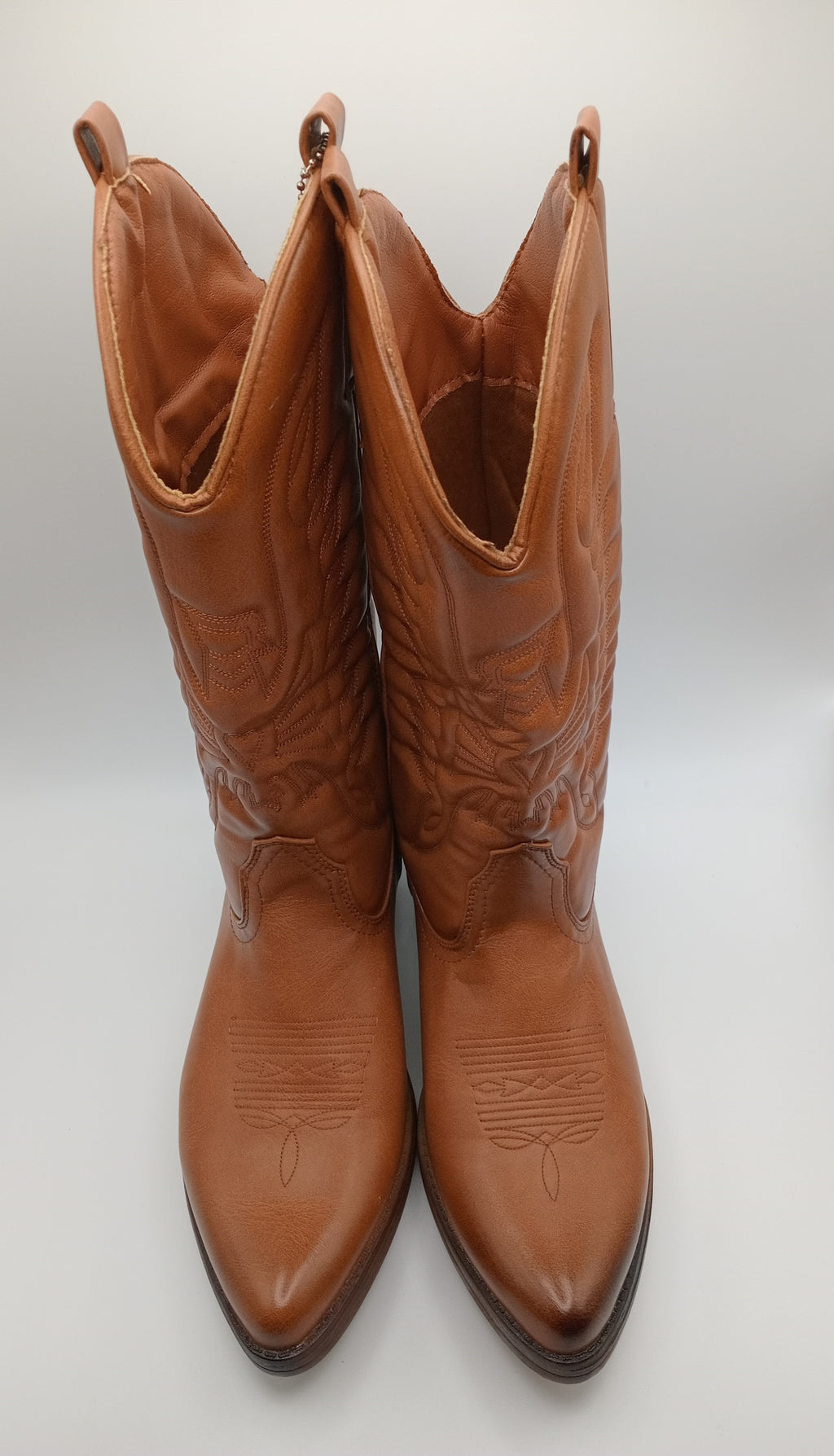 BOTA COWGIRL IDEAL SHOES CUOIO CASTANHO ECO PELE BORDADO BICUDO