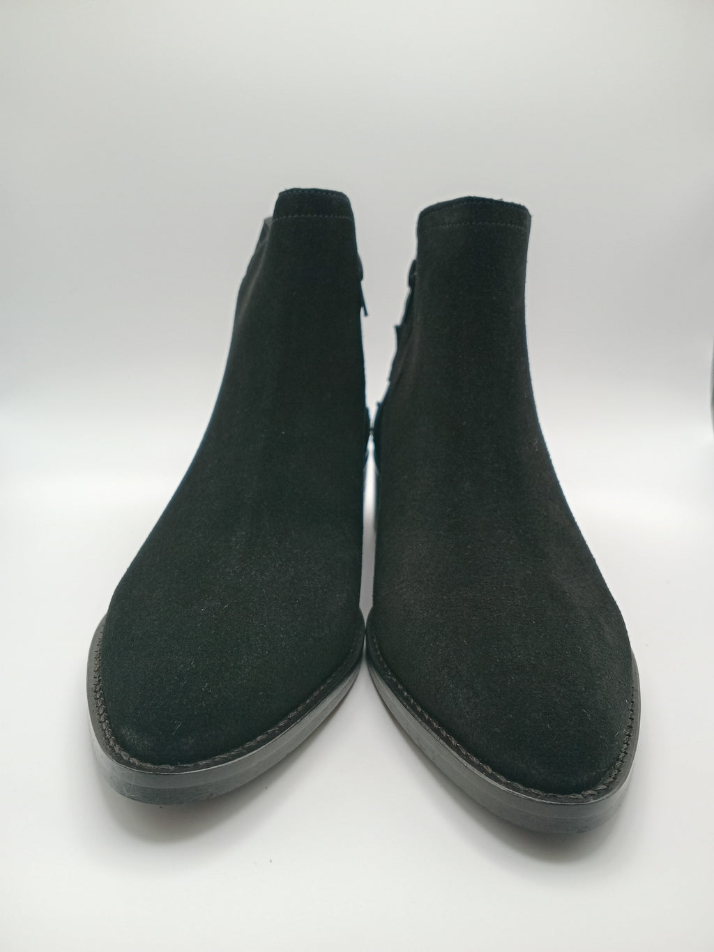 BOTA TEXANA MACADI PRETO COURO BICUDO BORDADO BOTIM