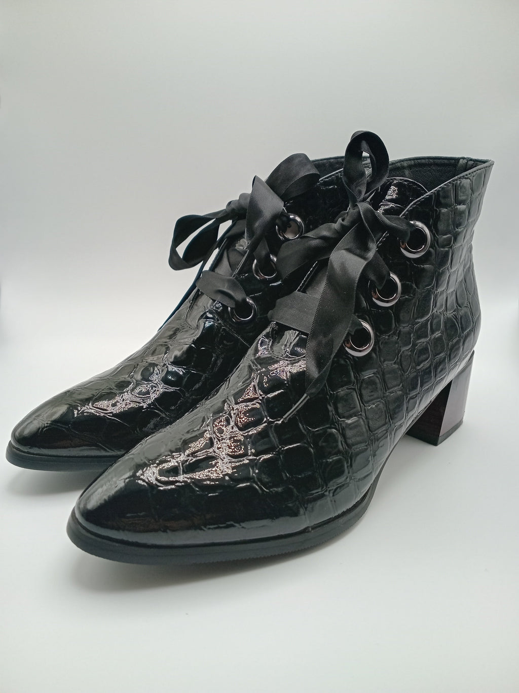 BOTA TEXANA ROCKAWAY PRETO ECO PELE COBRA FITA BICUDO BOTIM