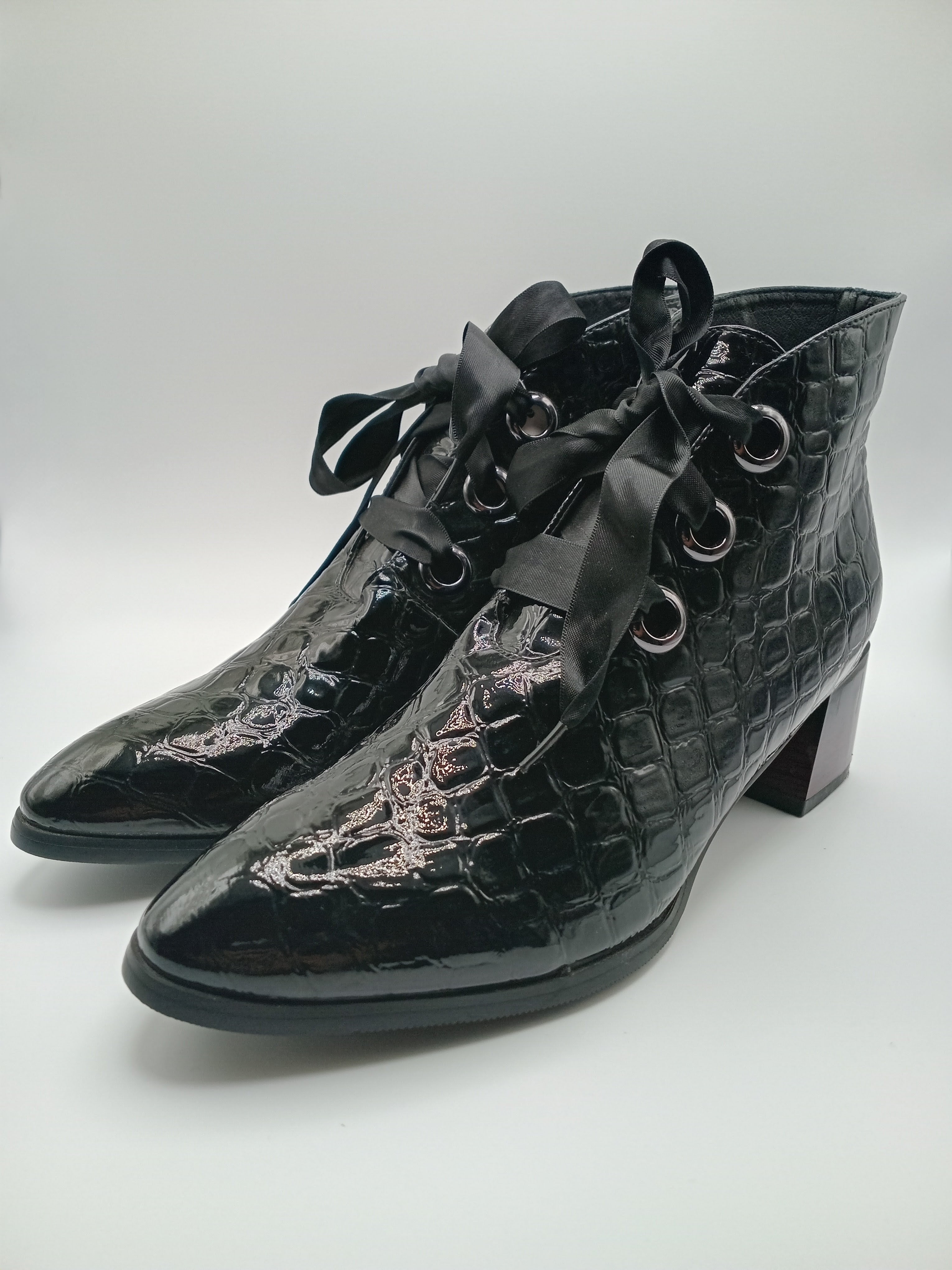 BOTA TEXANA ROCKAWAY PRETO ECO PELE COBRA FITA BICUDO BOTIM