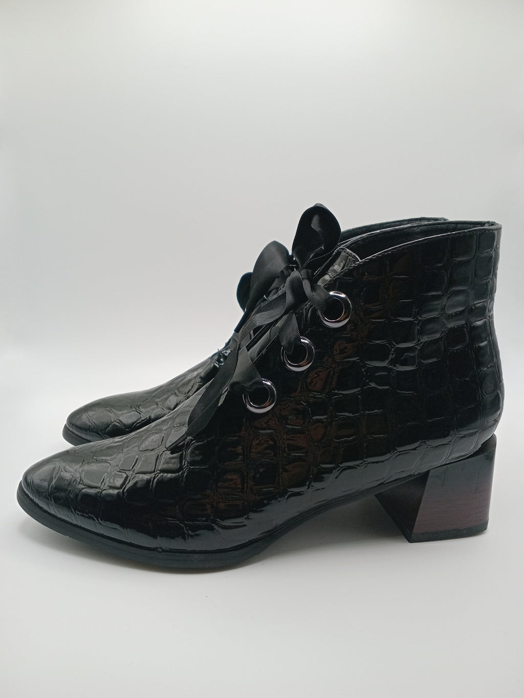 BOTA TEXANA ROCKAWAY PRETO ECO PELE COBRA FITA BICUDO BOTIM