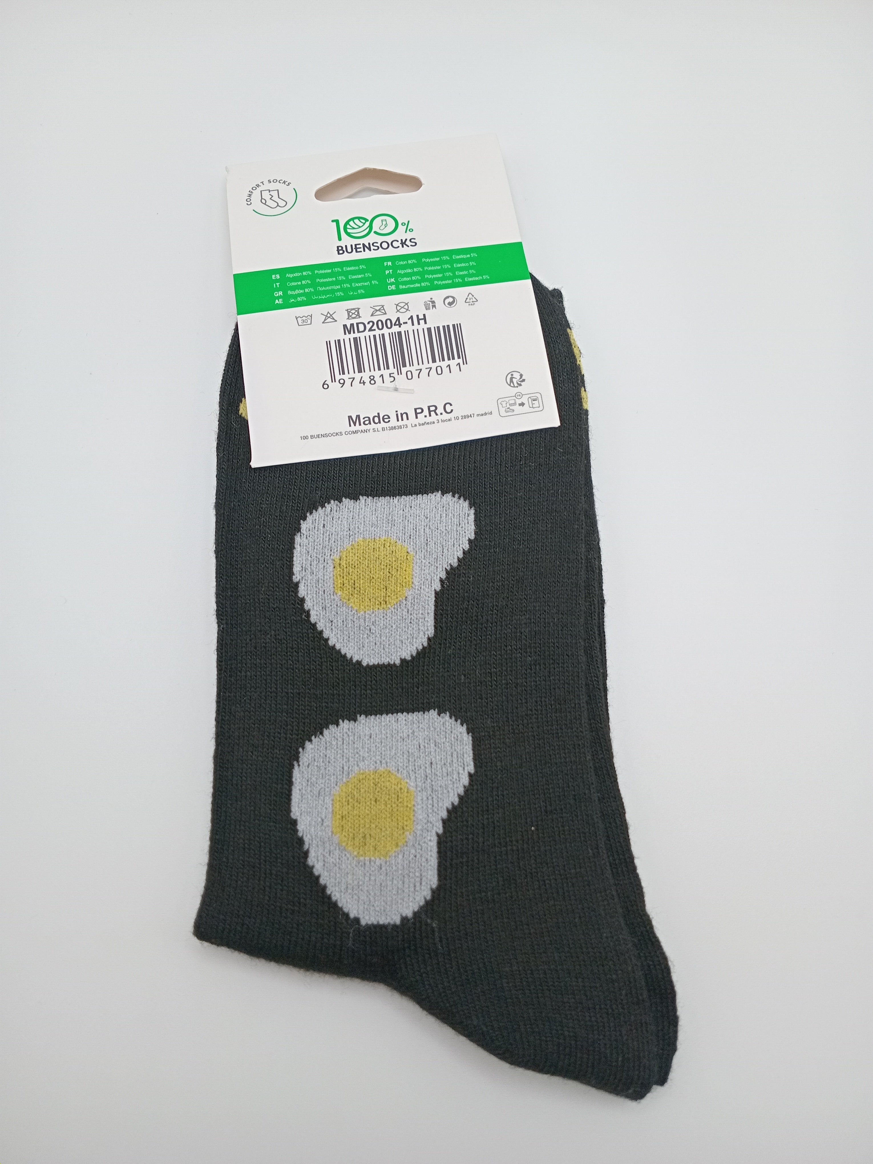 MEIA BUENSOCKS PRETA OVO FELIZ