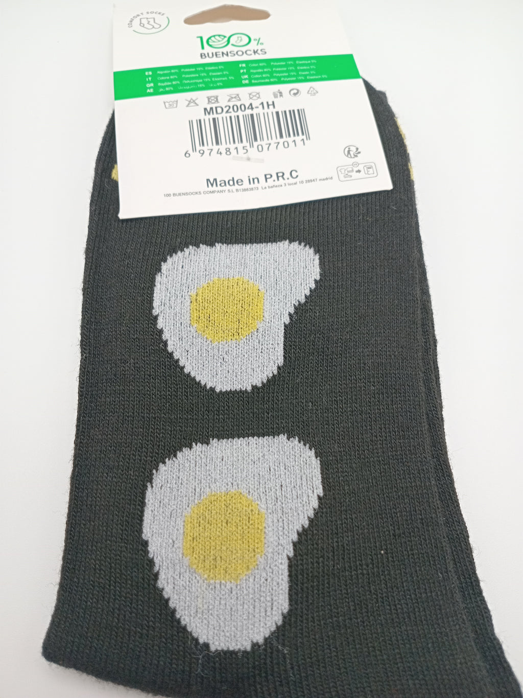 MEIA BUENSOCKS PRETA OVO FELIZ