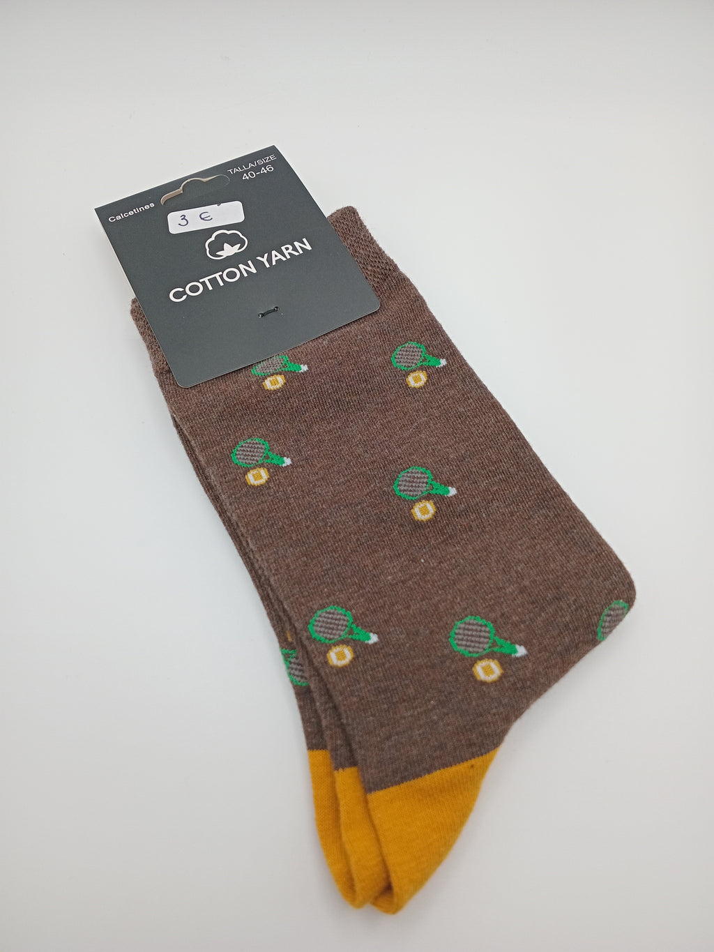 MEIA COTTON YARN CASTANHO ESCURO RAQUETE TÊNIS