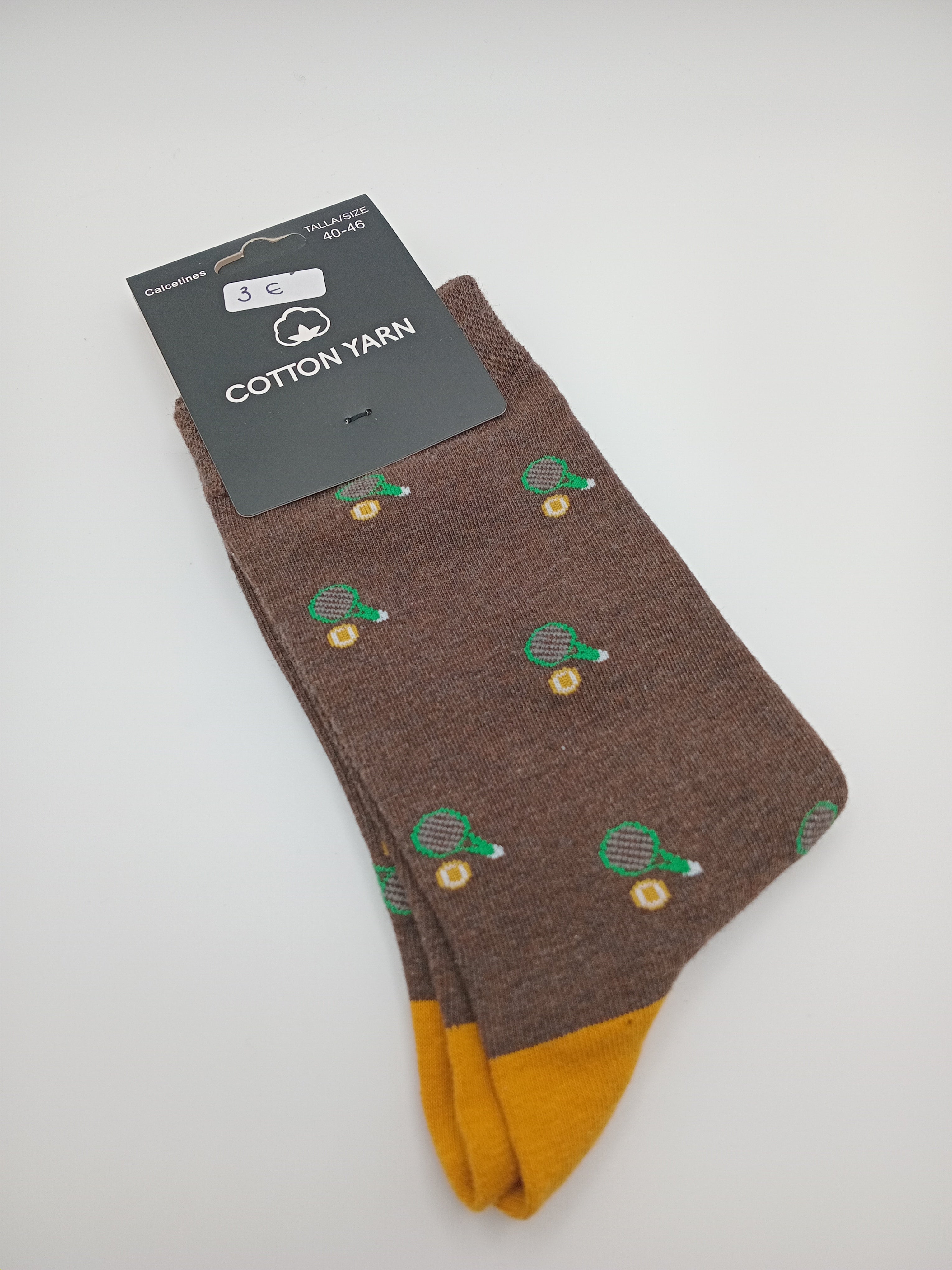 MEIA COTTON YARN CASTANHO ESCURO RAQUETE TÊNIS