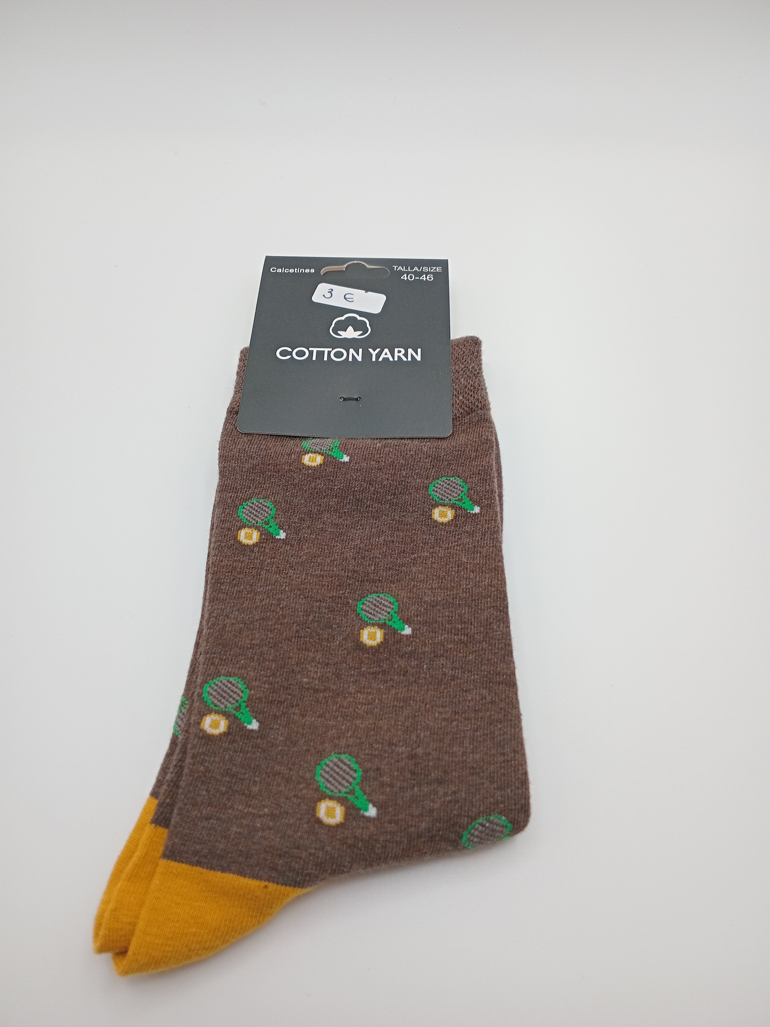 MEIA COTTON YARN CASTANHO ESCURO RAQUETE TÊNIS