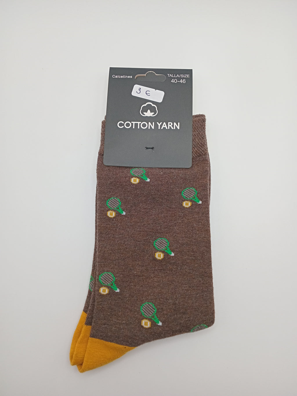 MEIA COTTON YARN CASTANHO ESCURO RAQUETE TÊNIS