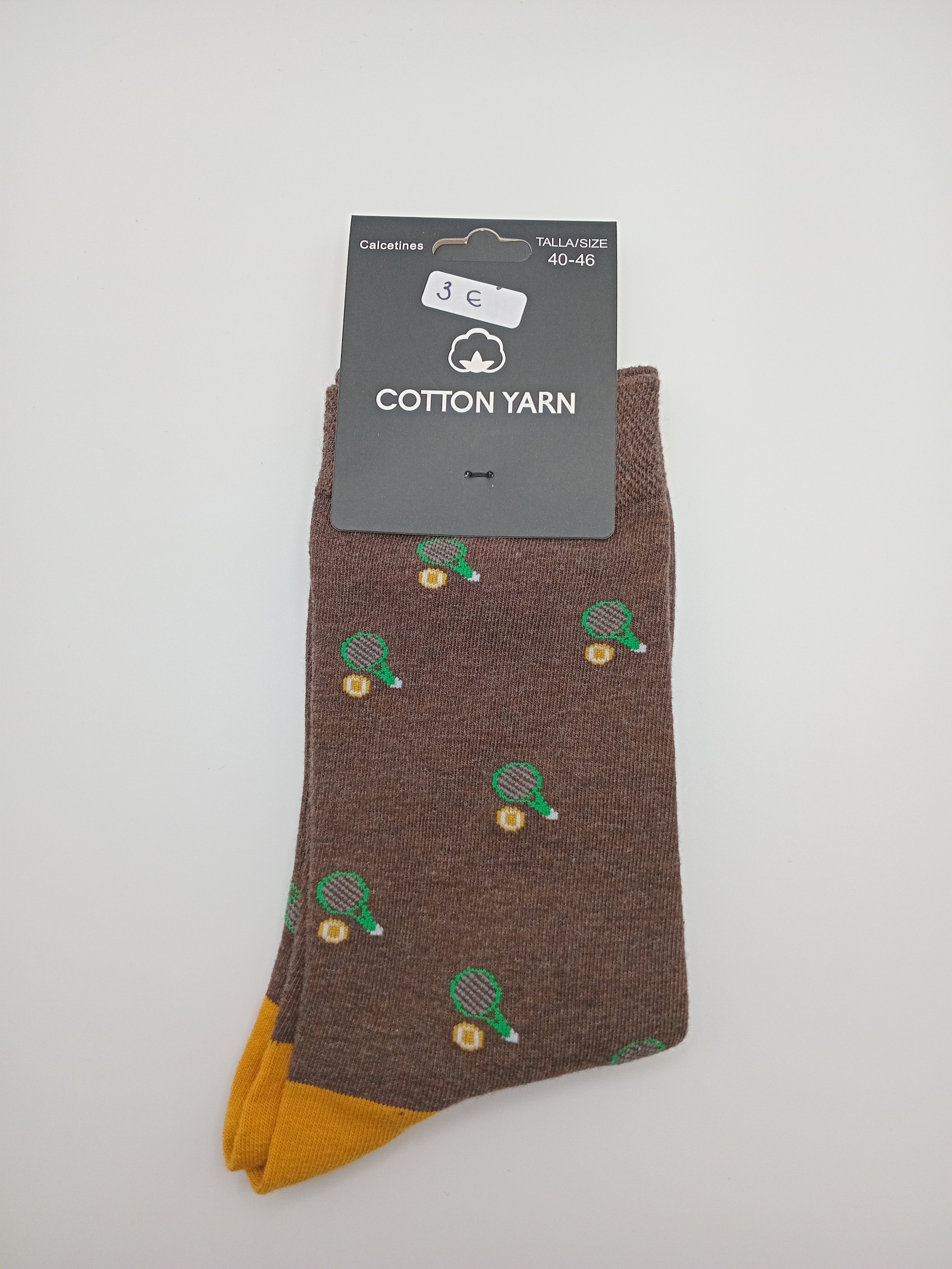 MEIA COTTON YARN CASTANHO ESCURO RAQUETE TÊNIS