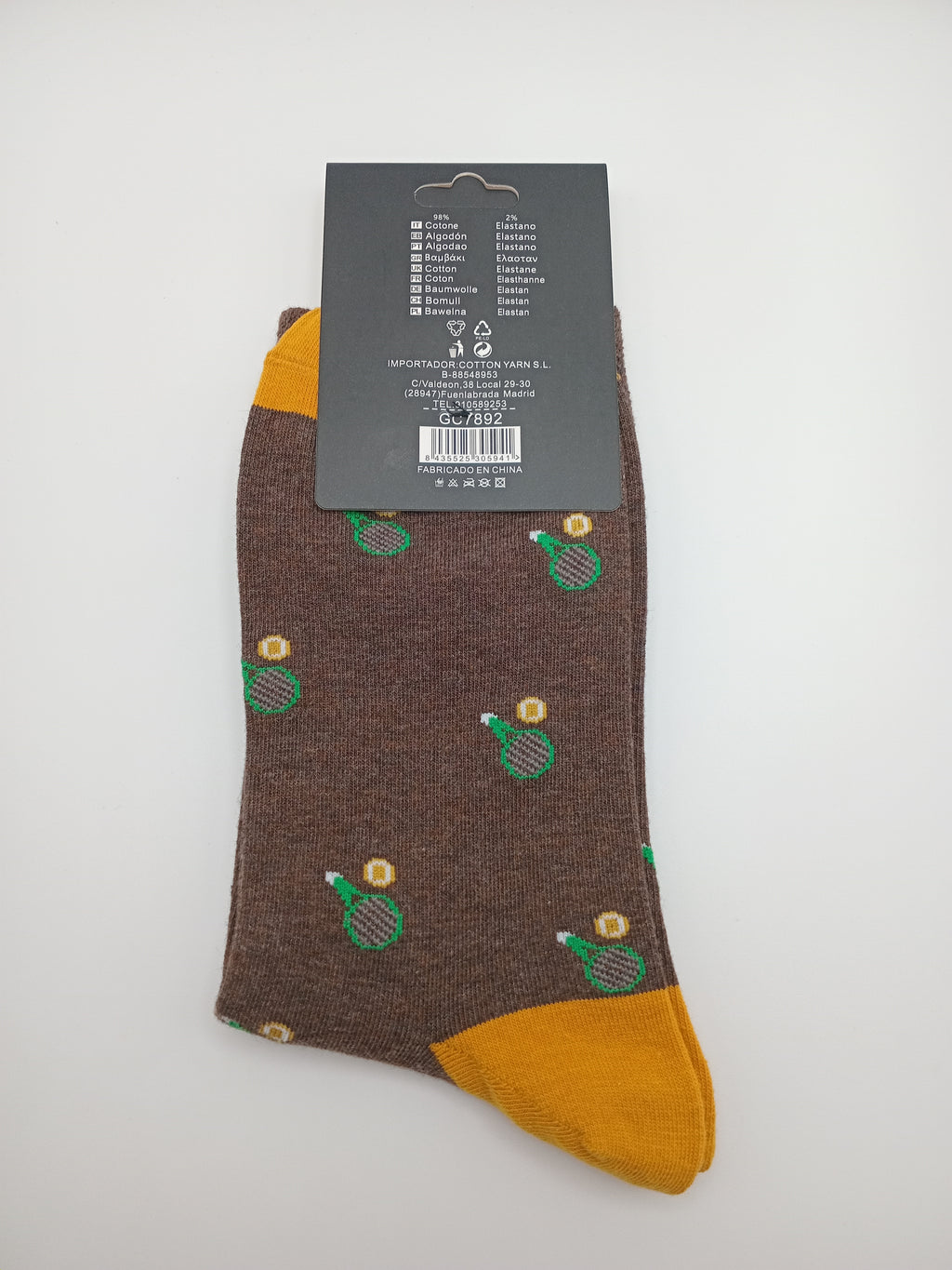 MEIA COTTON YARN CASTANHO ESCURO RAQUETE TÊNIS