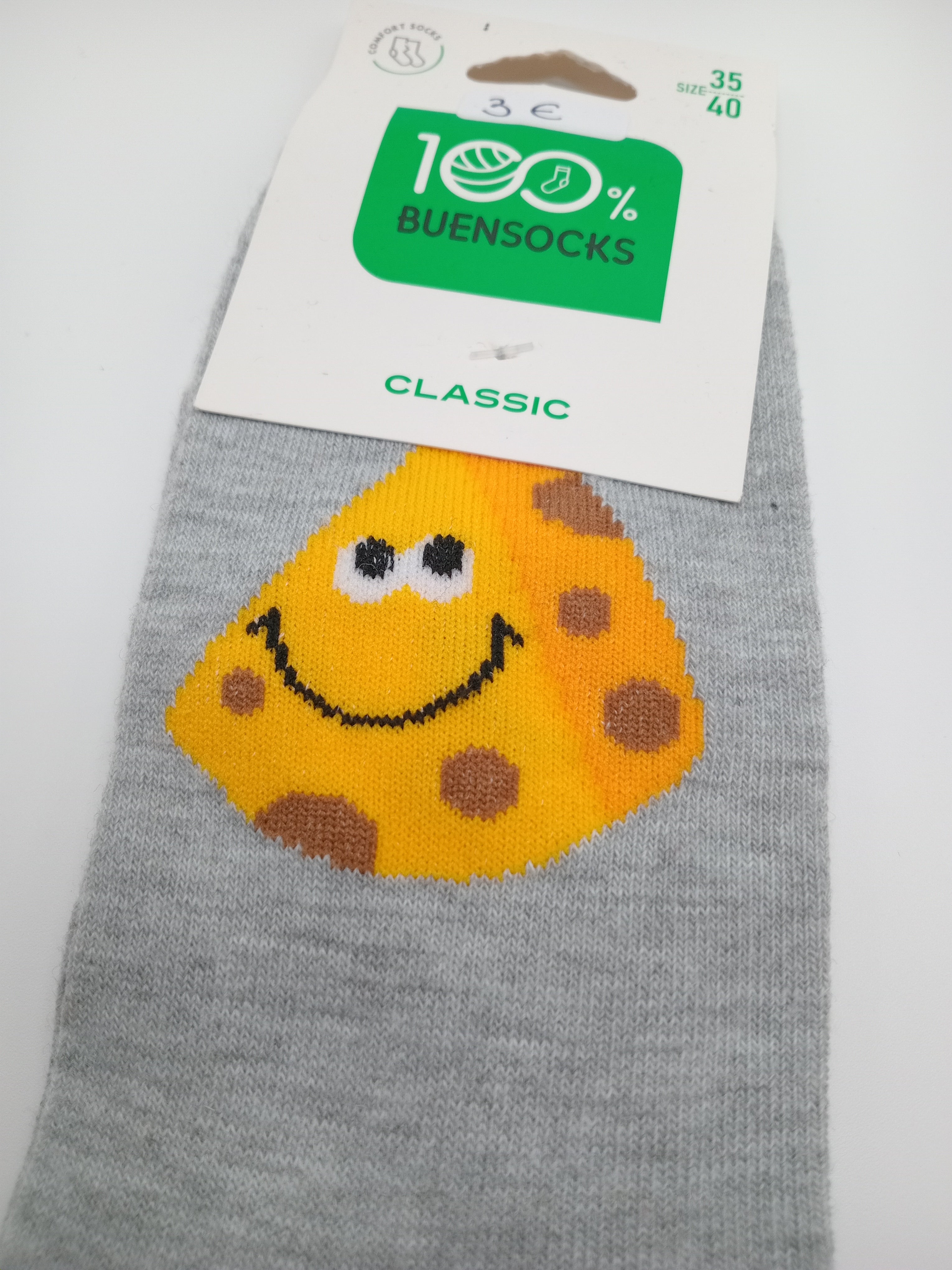 MEIA BUENSOCKS CINZA QUEIJO FELIZ