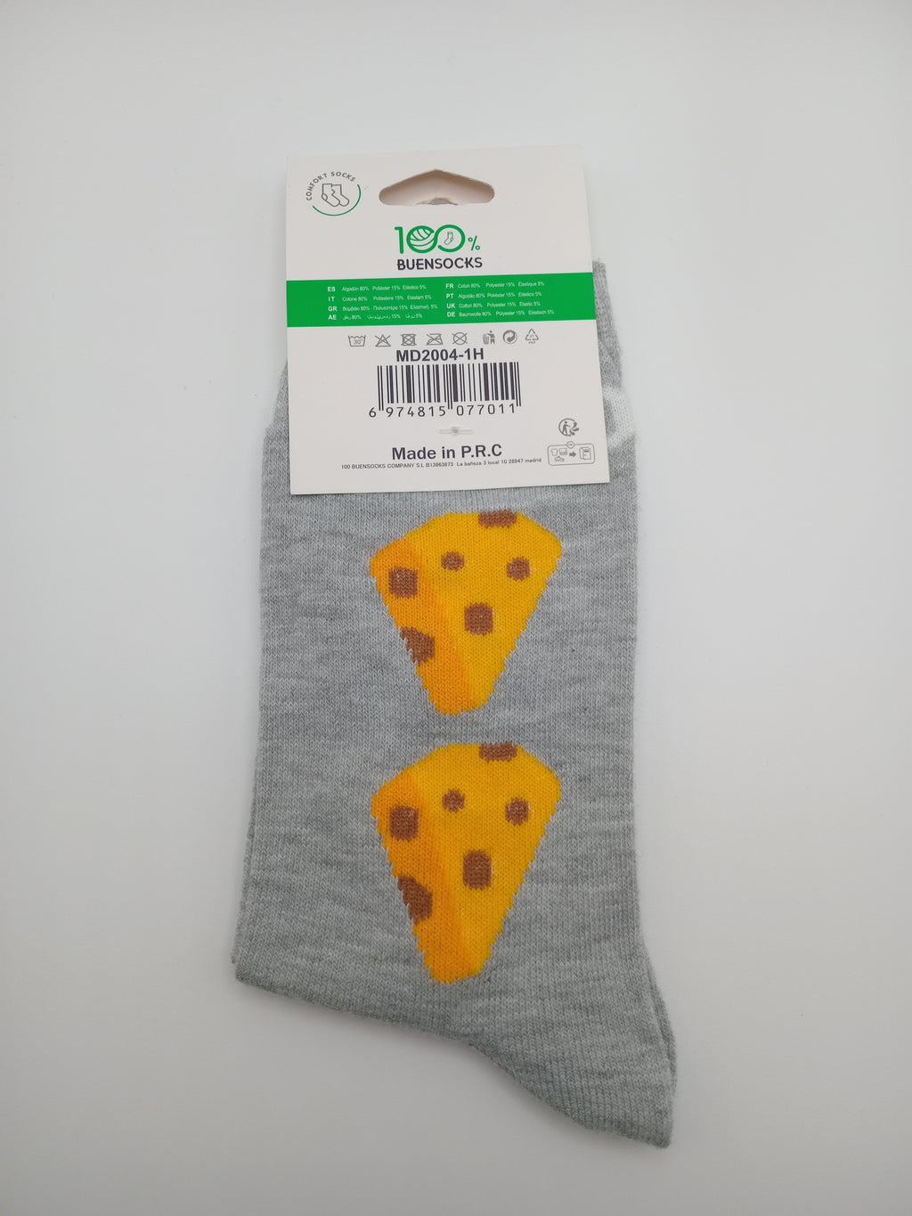 MEIA BUENSOCKS CINZA QUEIJO FELIZ