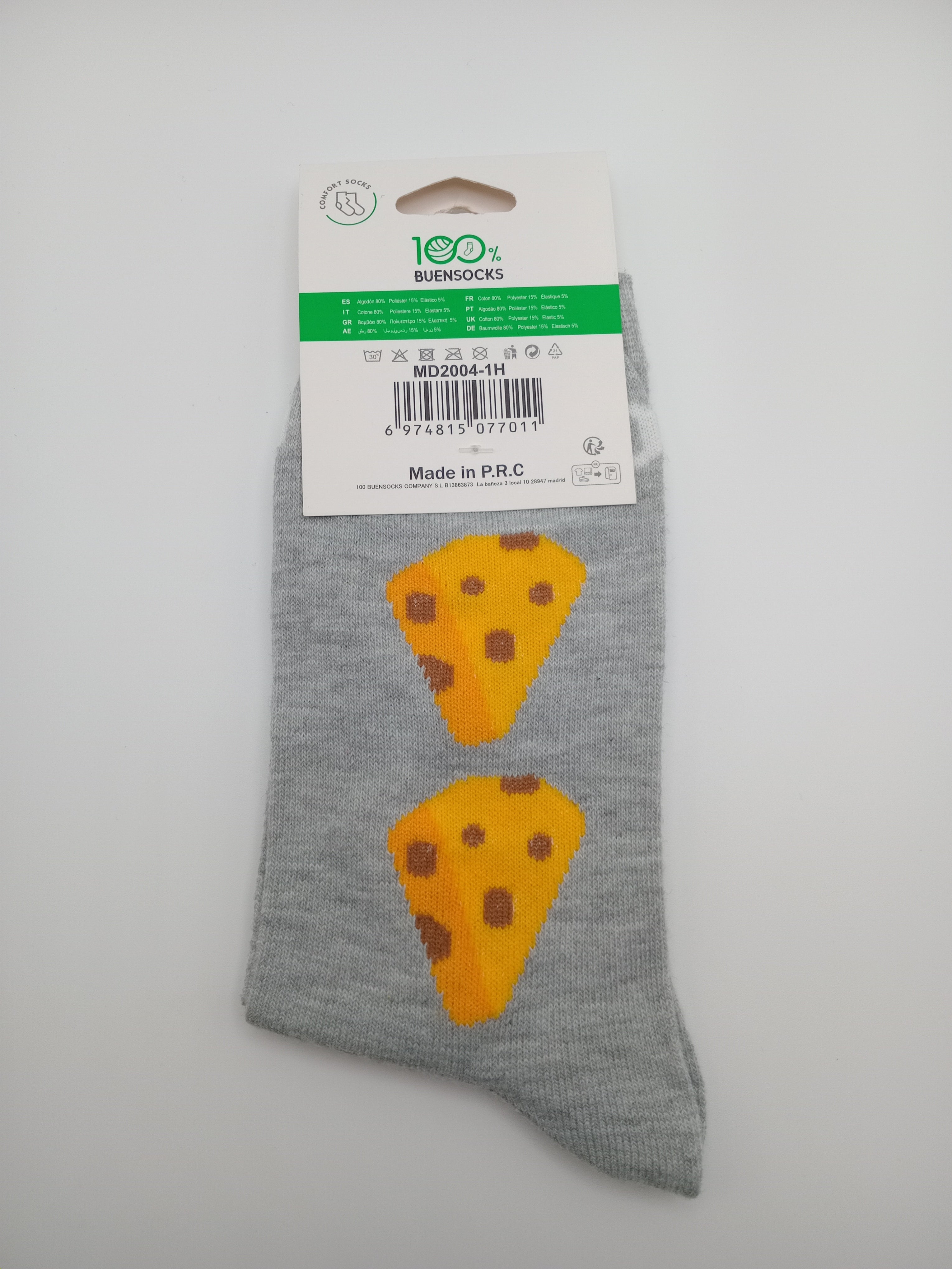 MEIA BUENSOCKS CINZA QUEIJO FELIZ