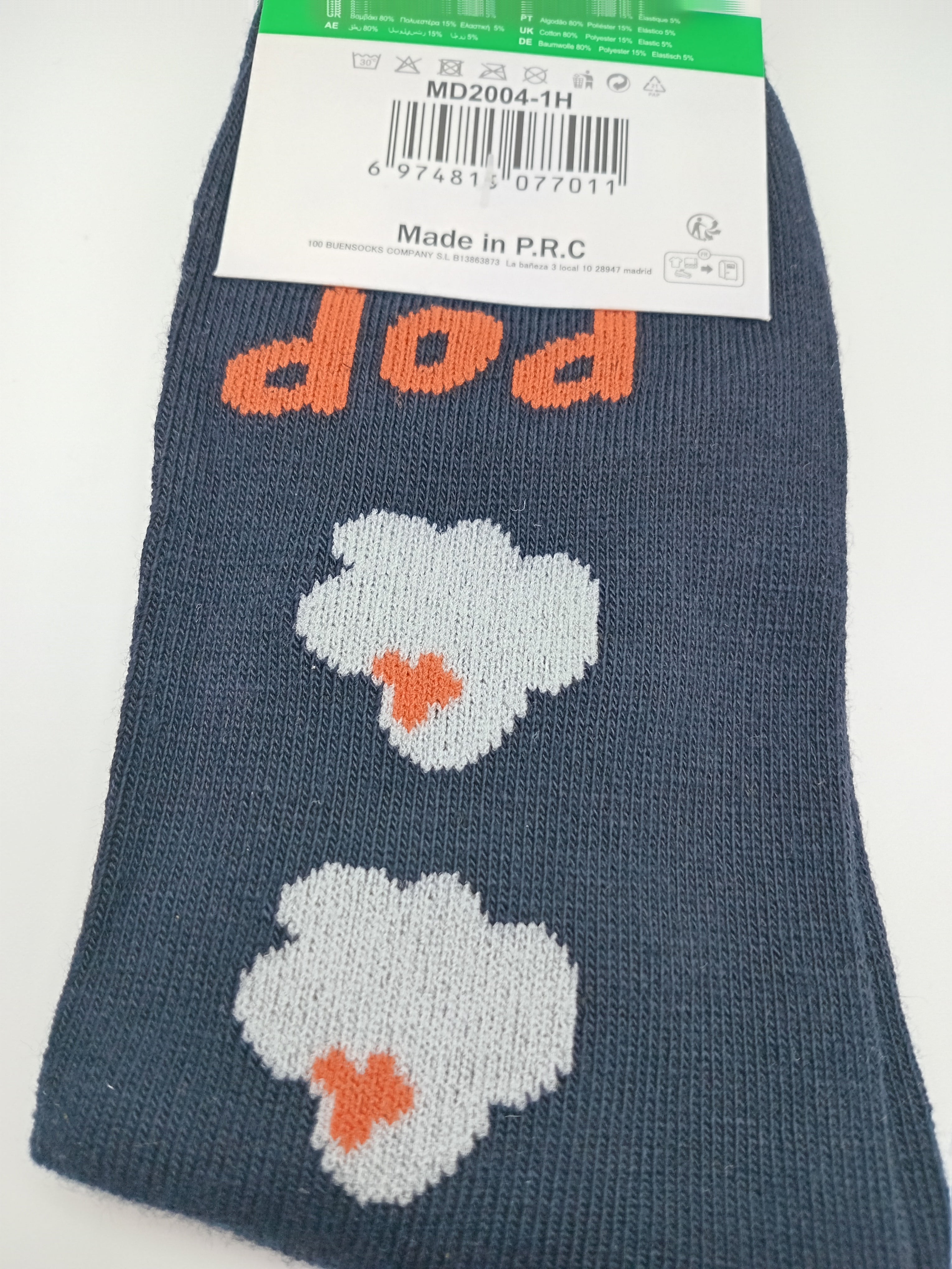 MEIA BUENSOCKS AZUL MARINHO PIPOCA FELIZ POP