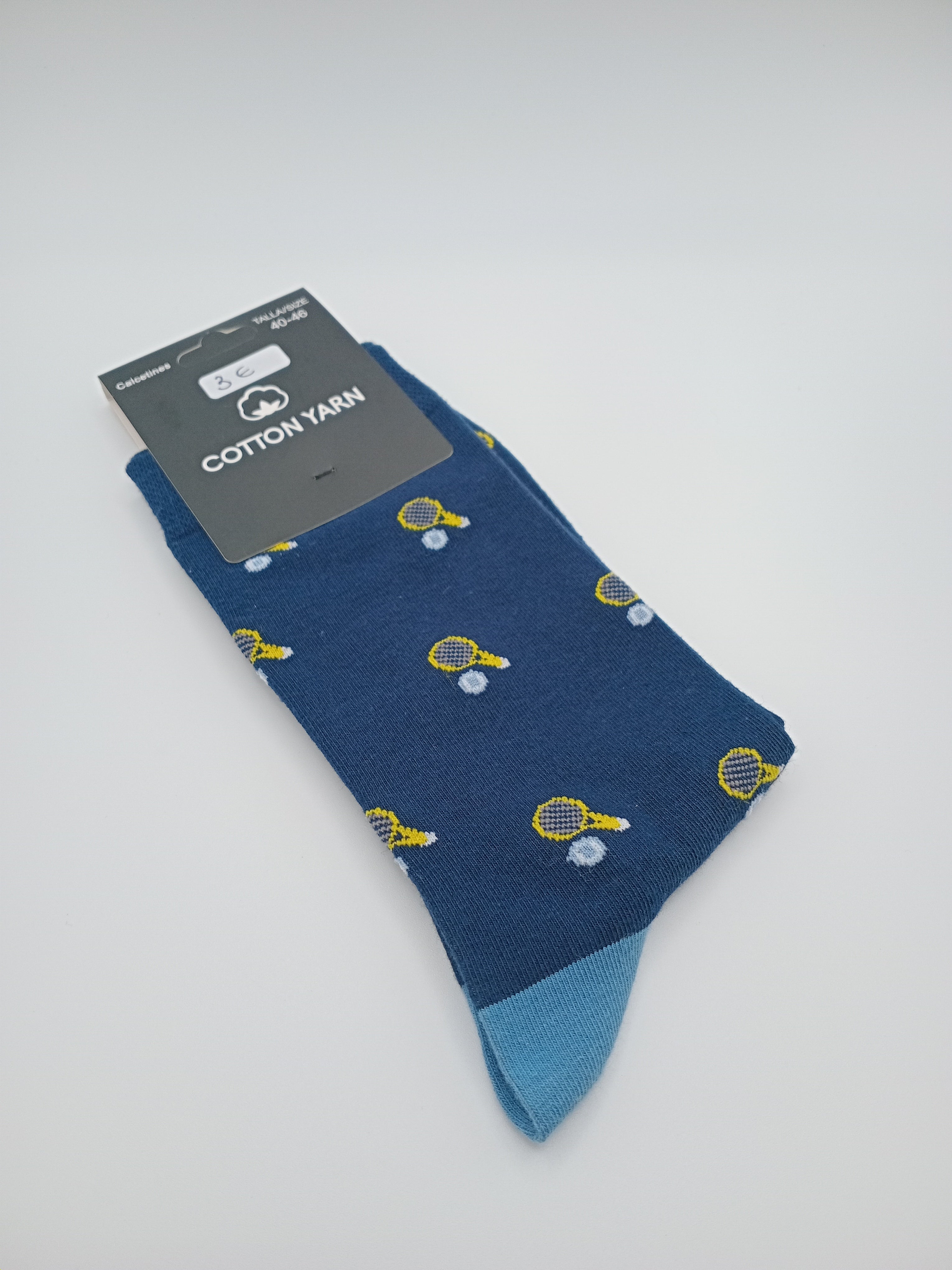 MEIA COTTON YARN AZUL ESCURO RAQUETE TÊNIS