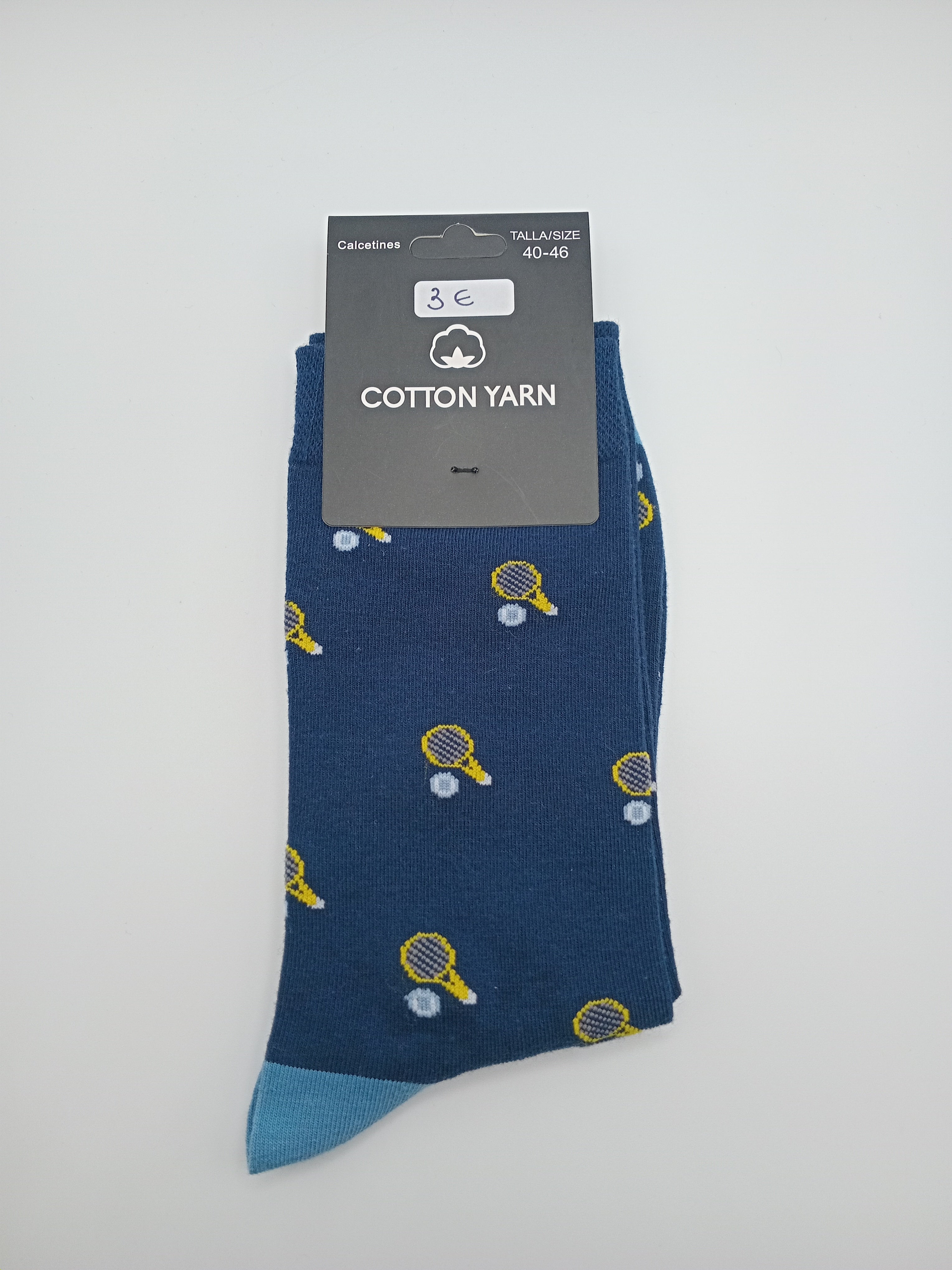 MEIA COTTON YARN AZUL ESCURO RAQUETE TÊNIS