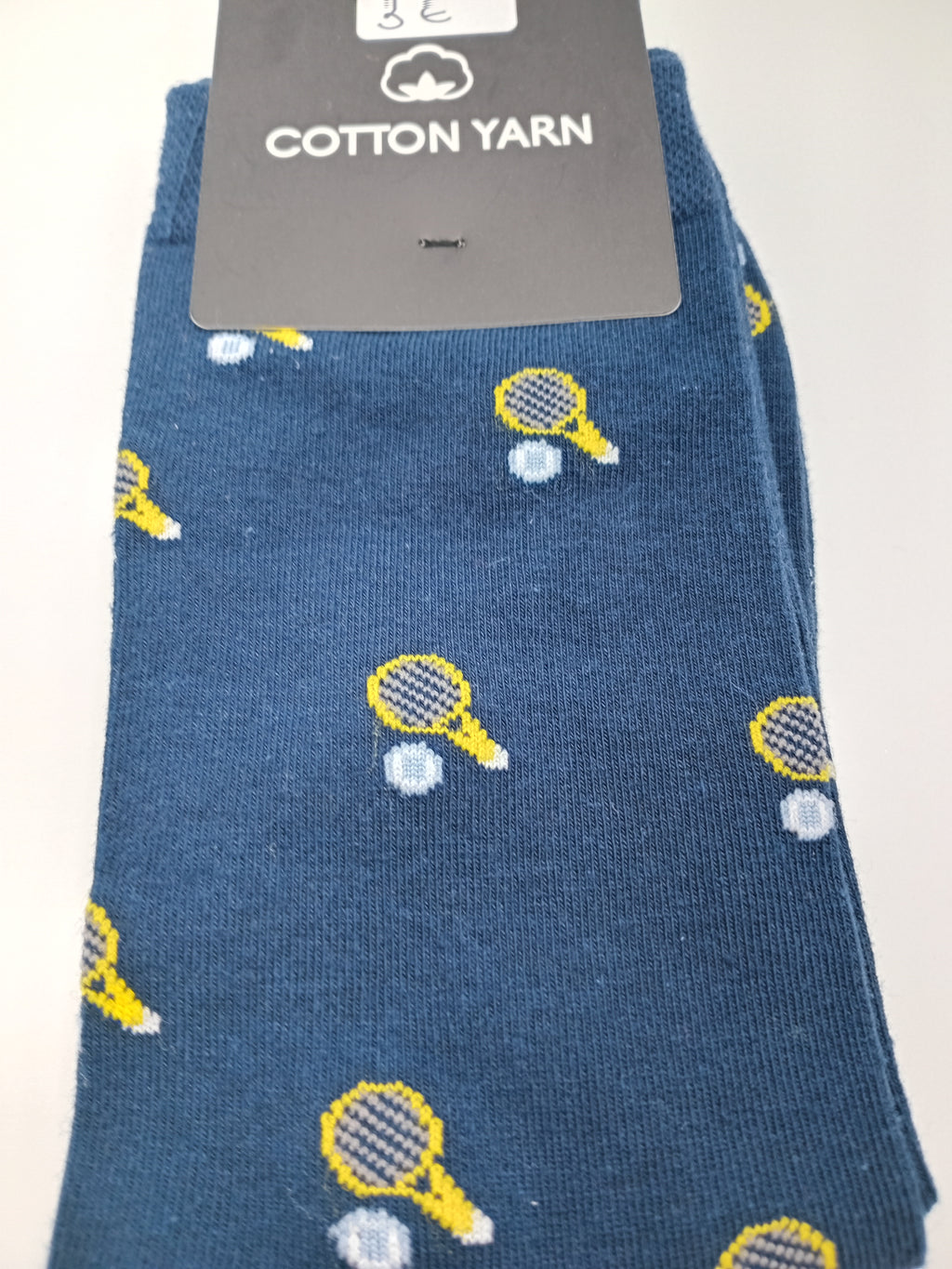 MEIA COTTON YARN AZUL ESCURO RAQUETE TÊNIS