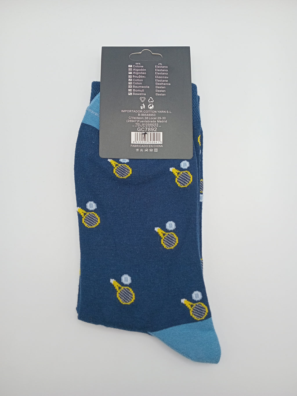 MEIA COTTON YARN AZUL ESCURO RAQUETE TÊNIS