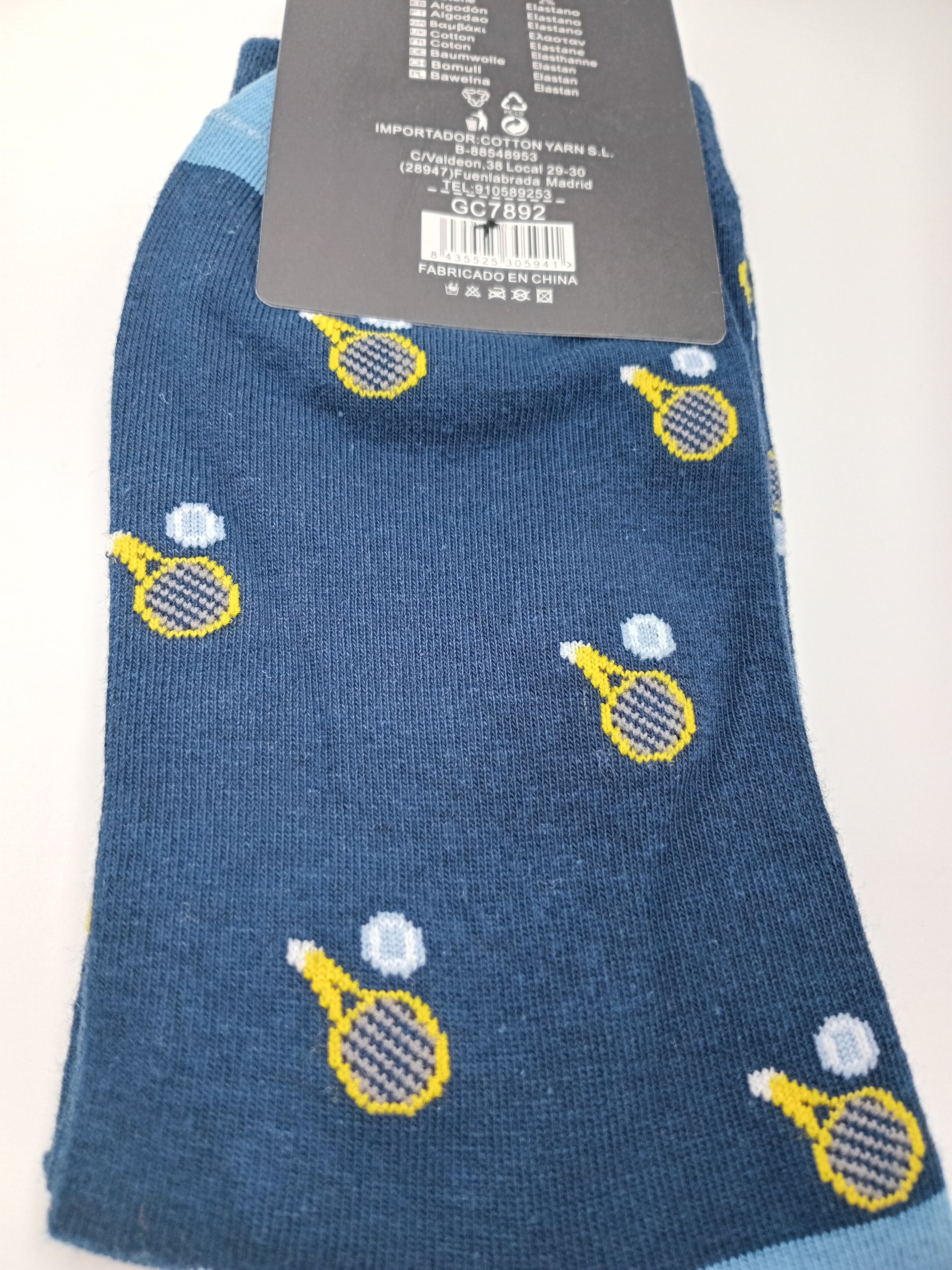 MEIA COTTON YARN AZUL ESCURO RAQUETE TÊNIS