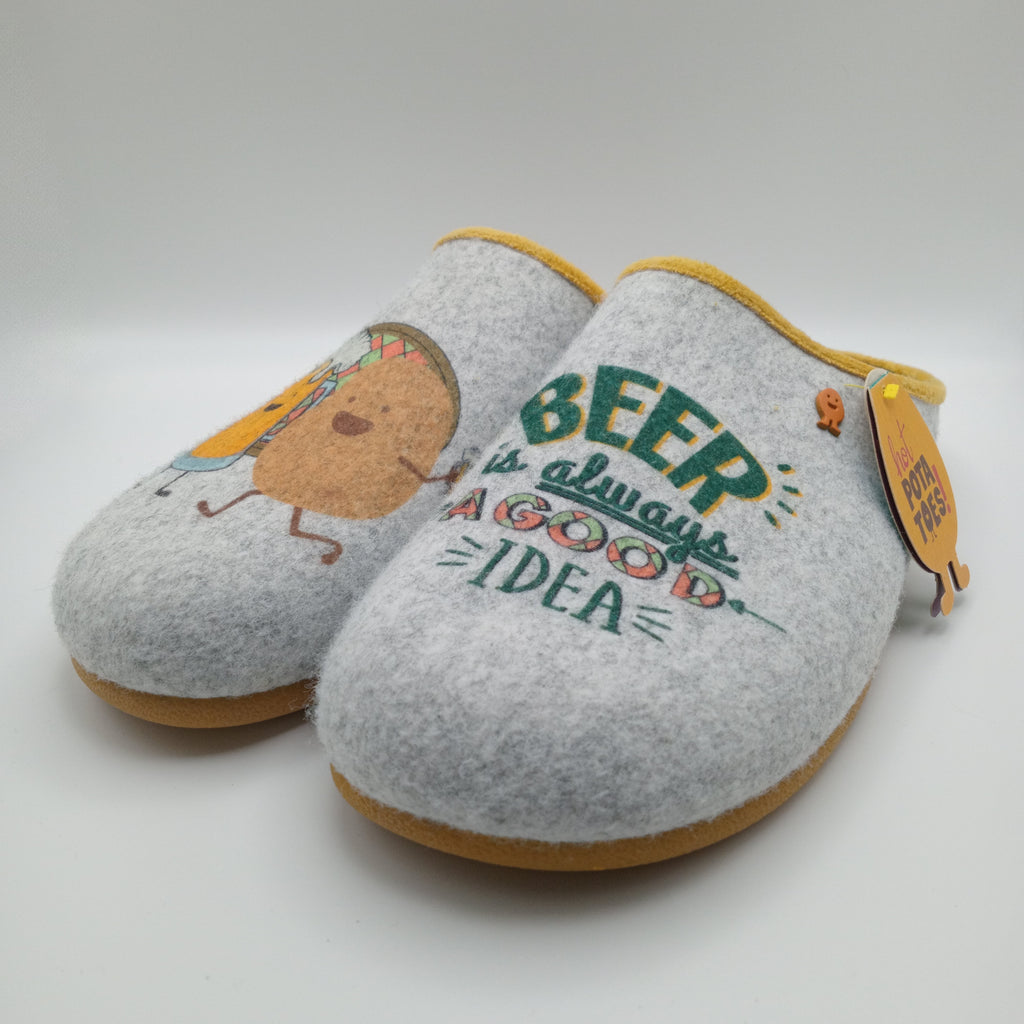 PANTUFAS HOT POTATOES CINZA SOLA GROSSA BORRACHA BEER IS ALWAYS A GOOD IDEIA BATATA ABRAÇANDO A CERVEJA