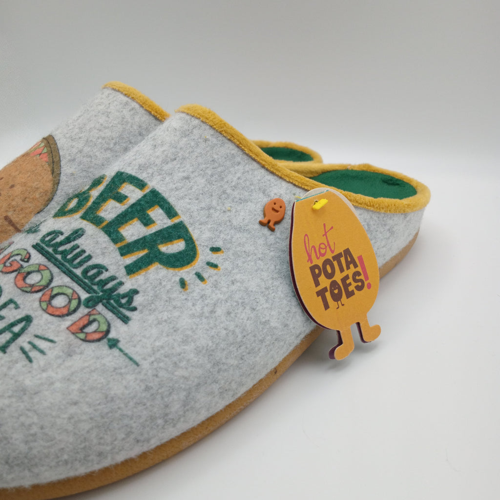 PANTUFAS HOT POTATOES CINZA SOLA GROSSA BORRACHA BEER IS ALWAYS A GOOD IDEIA BATATA ABRAÇANDO A CERVEJA