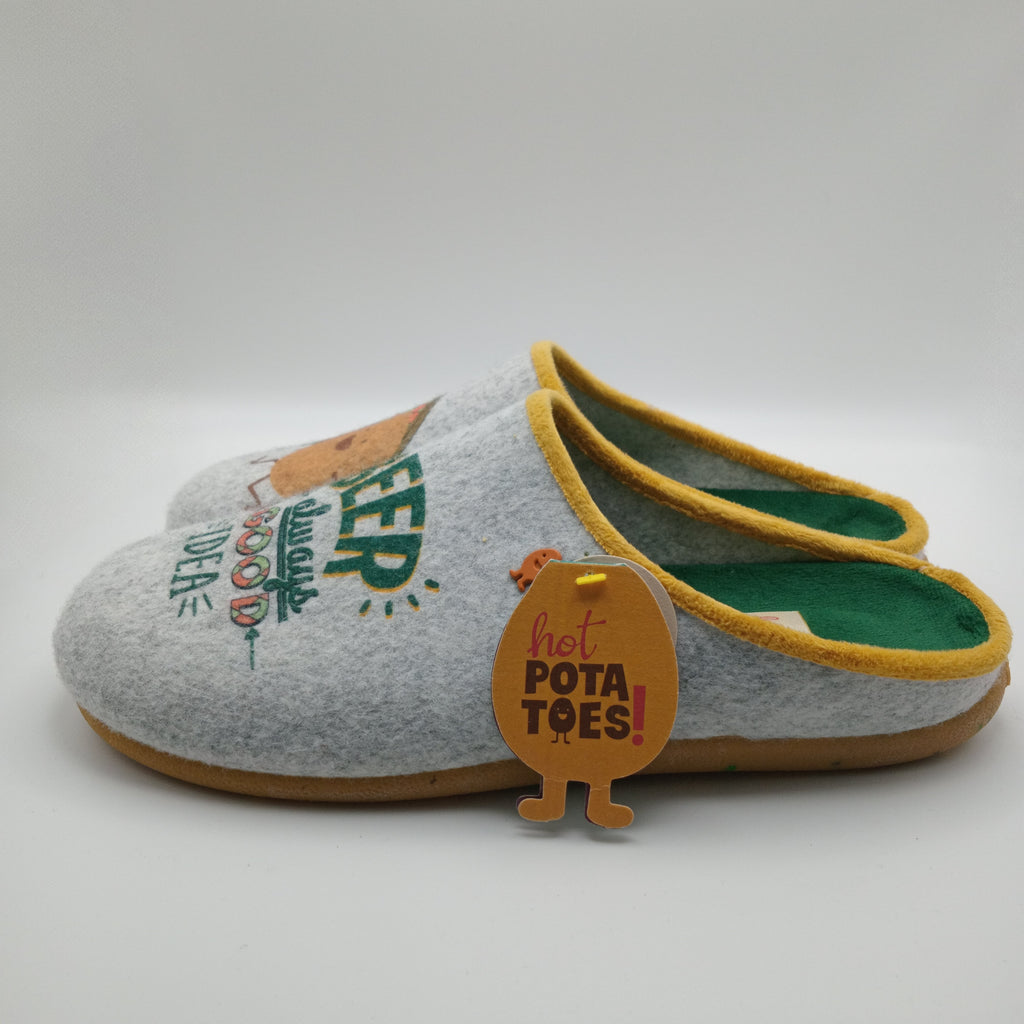 PANTUFAS HOT POTATOES CINZA SOLA GROSSA BORRACHA BEER IS ALWAYS A GOOD IDEIA BATATA ABRAÇANDO A CERVEJA