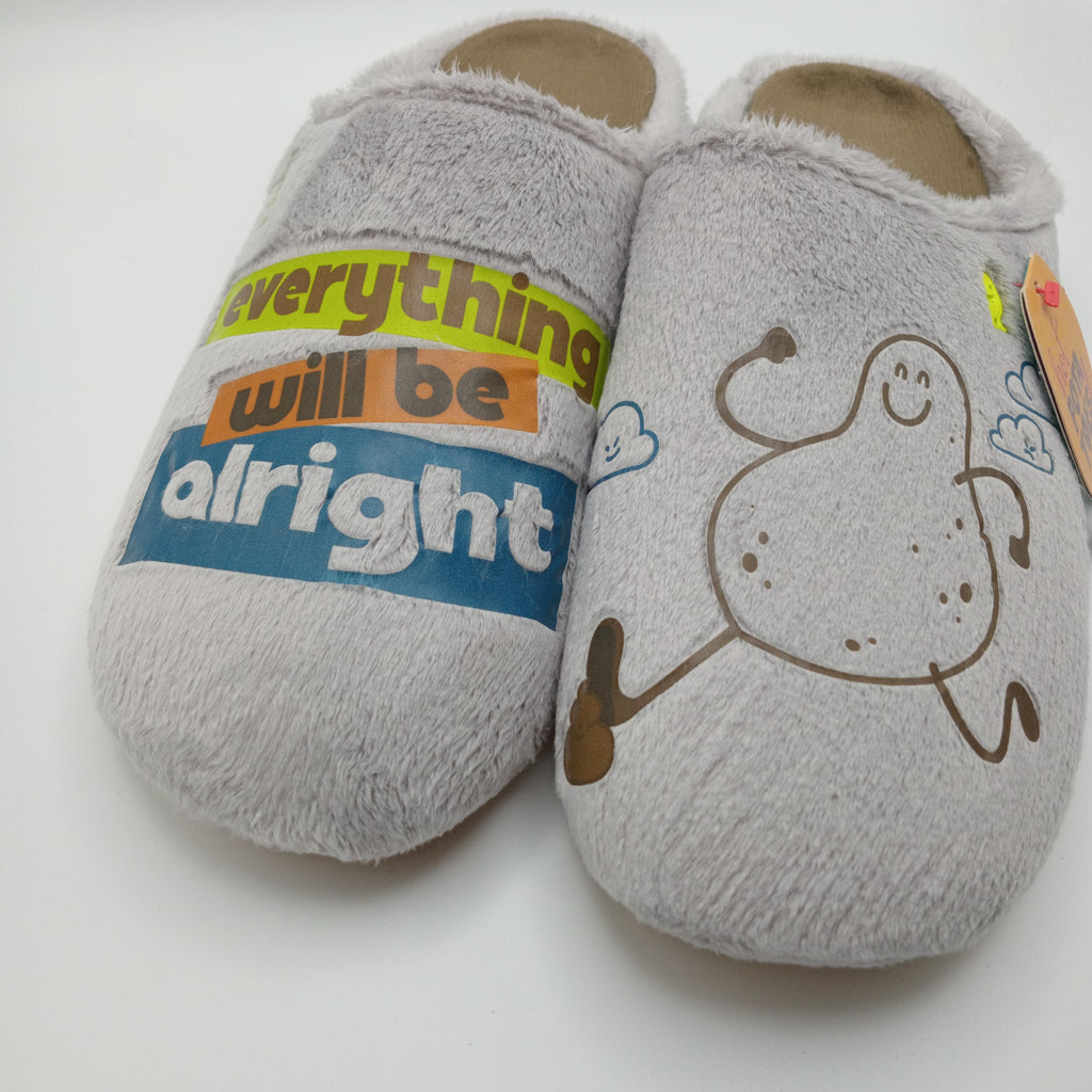 PANTUFAS HOT POTATOES CINZA SOLA GROSSA BORRACHA EVERTHING WILL BE ALRIGTH BATATA ANDANDO FELIZ