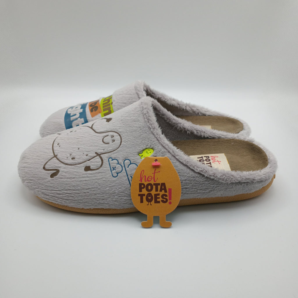 PANTUFAS HOT POTATOES CINZA SOLA GROSSA BORRACHA EVERTHING WILL BE ALRIGTH BATATA ANDANDO FELIZ