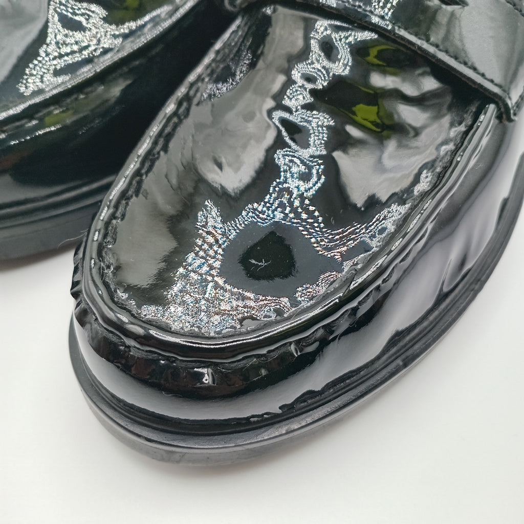 MOCASSIM SALTO GIOSEPPO PRETO COURO VERNIZ LISO