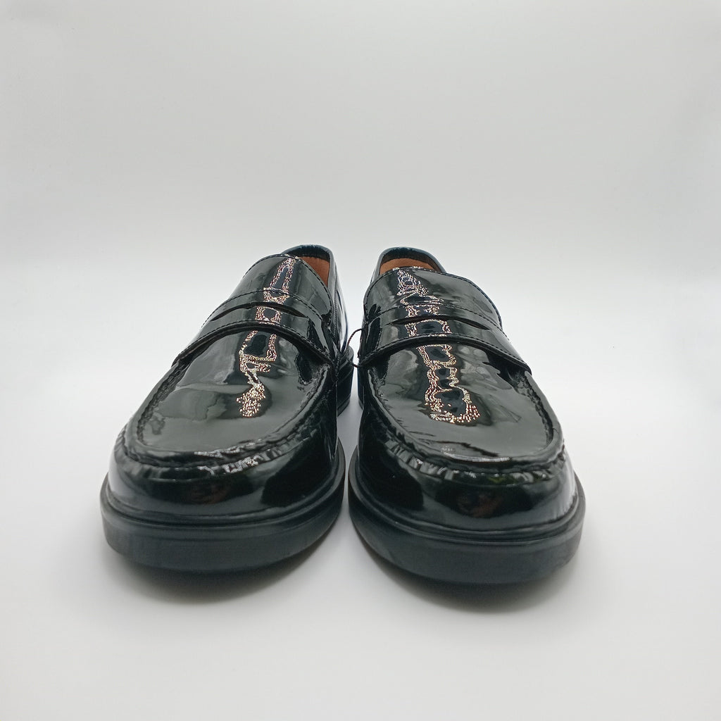 MOCASSIM SALTO GIOSEPPO PRETO COURO VERNIZ LISO