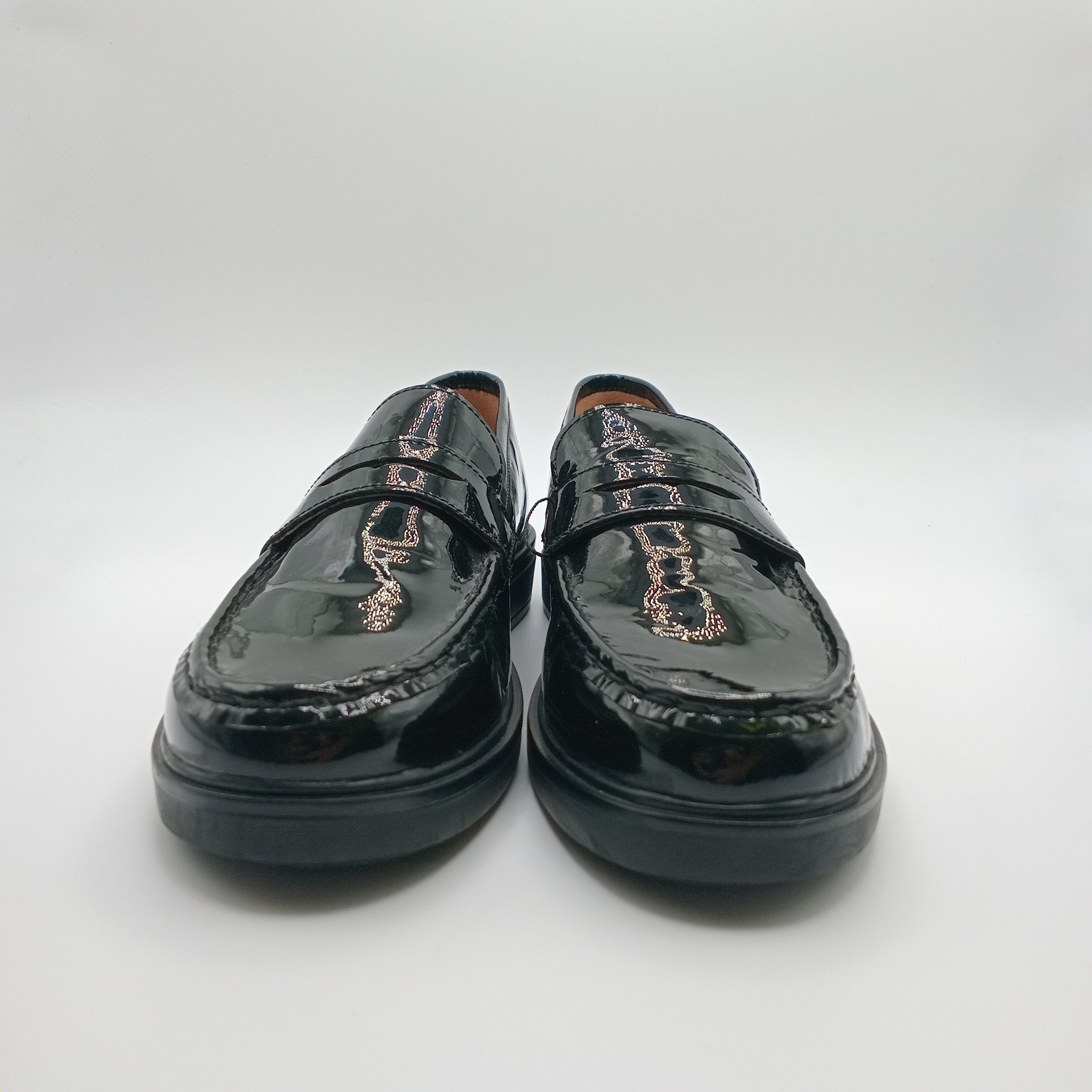 MOCASSIM SALTO GIOSEPPO PRETO COURO VERNIZ LISO