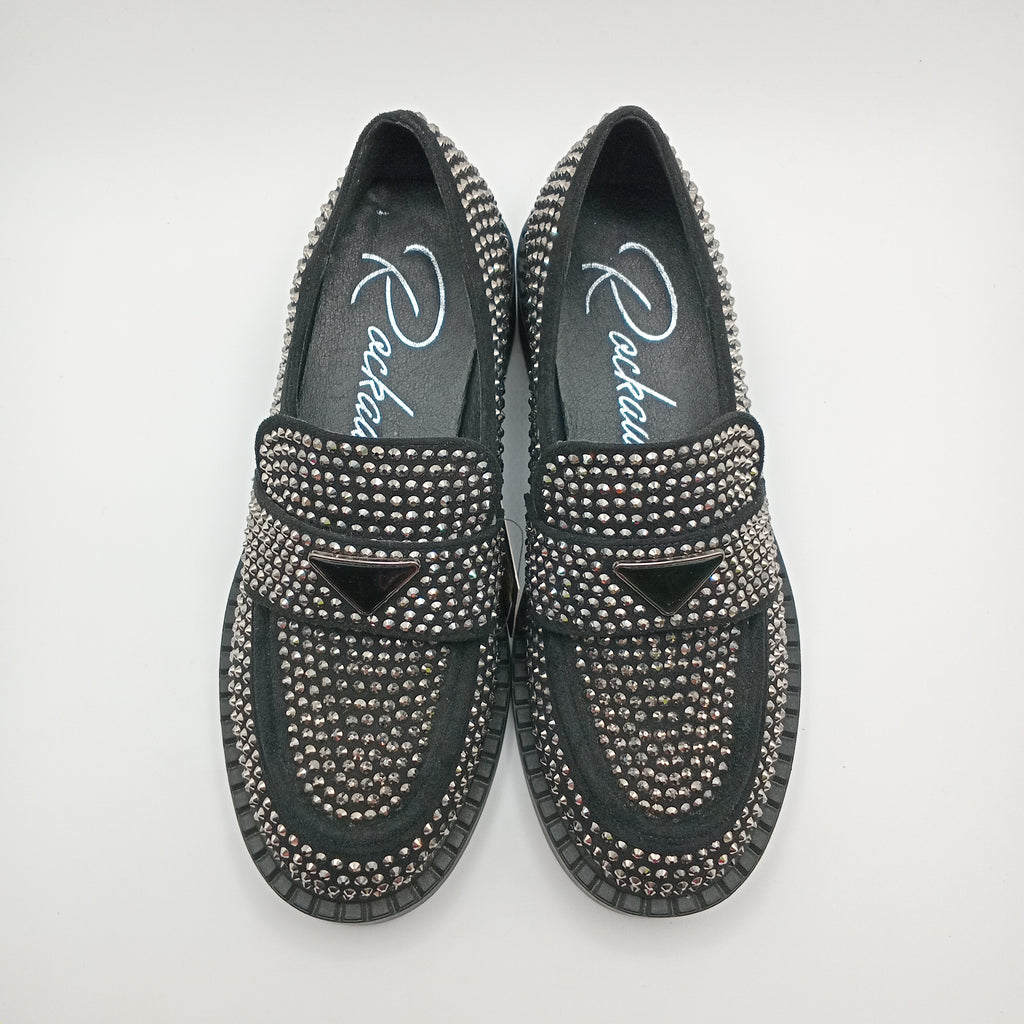 MOCASSIM SALTO ROCKAWAY PRETO BRILHO