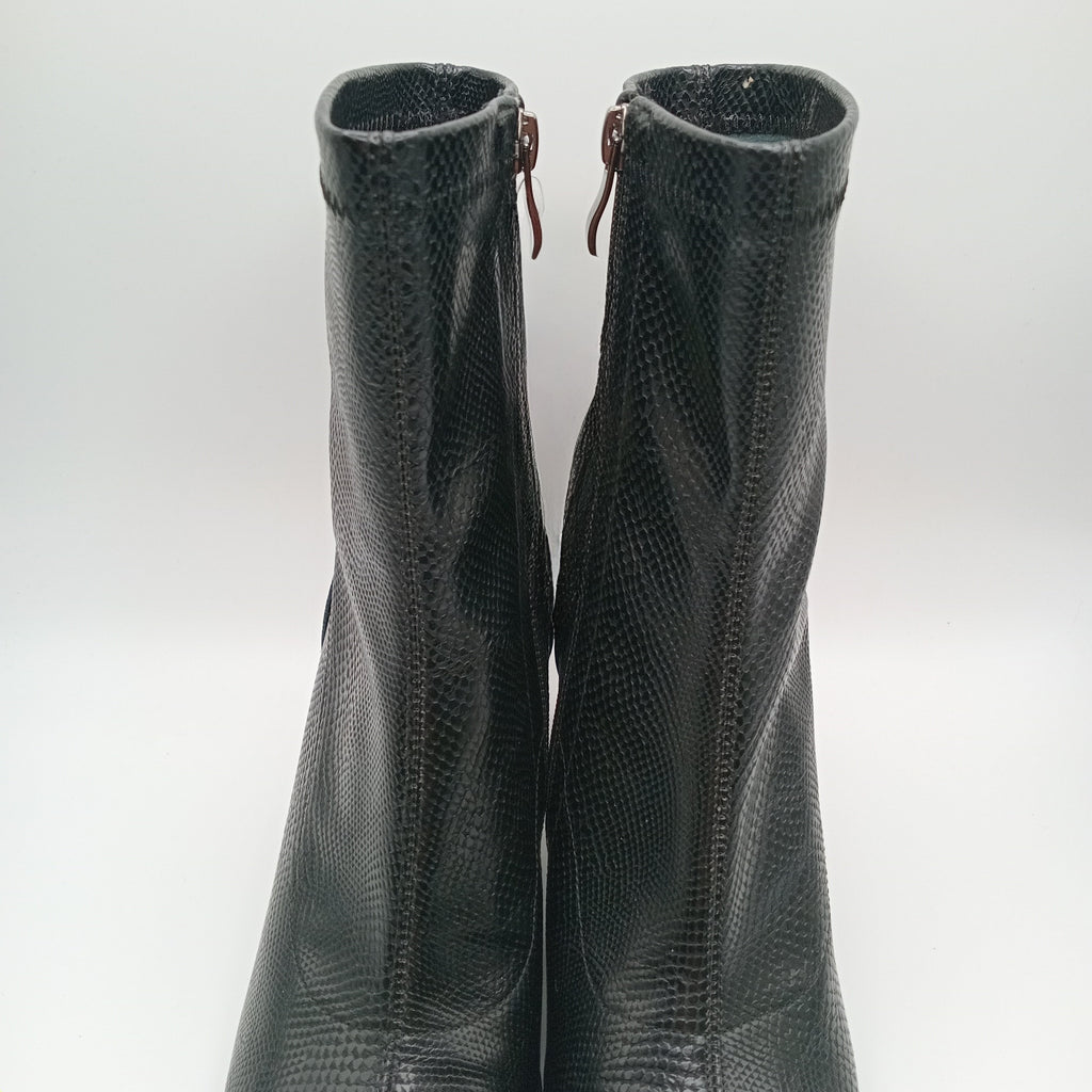 BOTA ROCKAWAY PRETA ECO PELE COBRA BICO METAL ZIPER