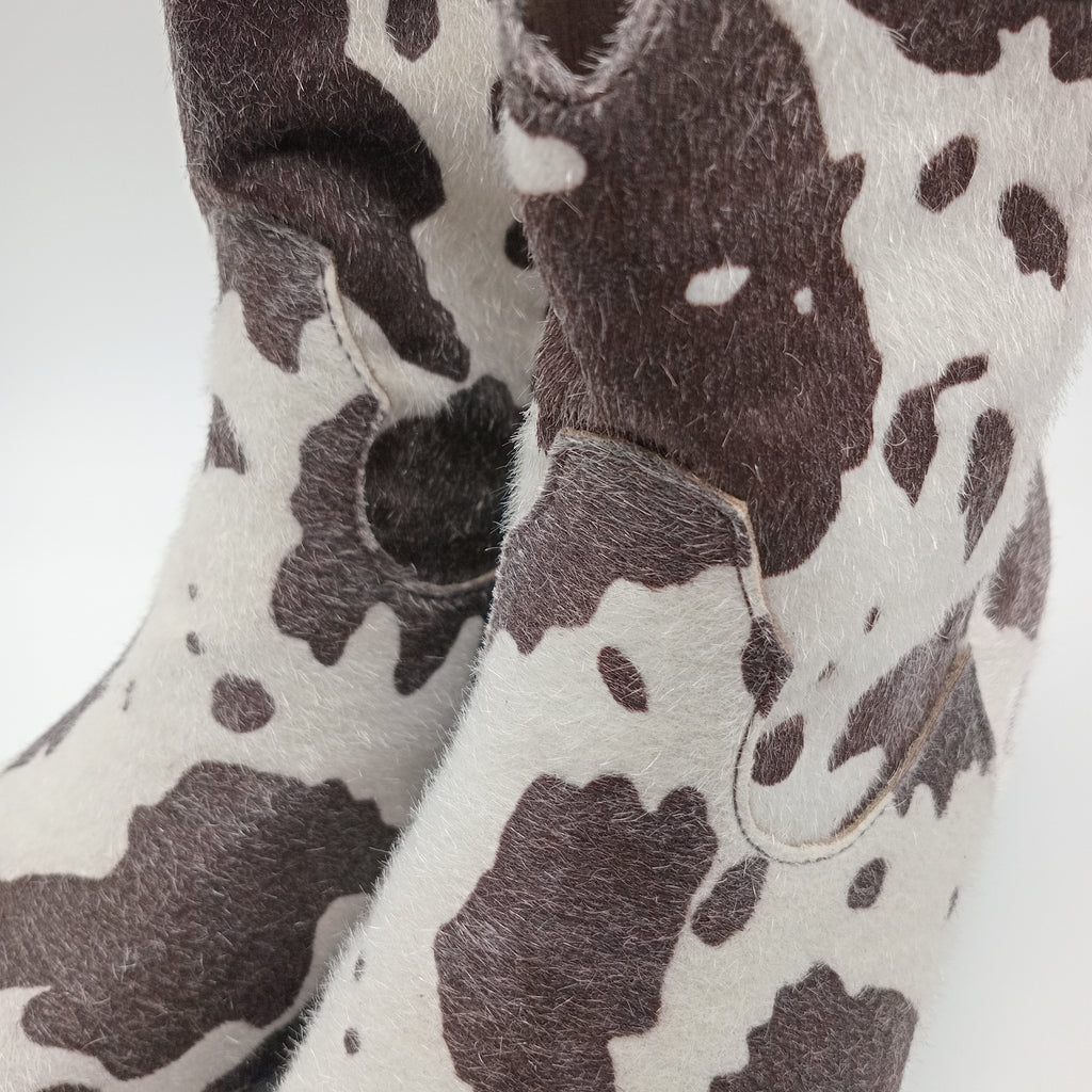 BOTA COWGIRL FINDLAY PARIS VACA COW BICUDO ANIMAL PRINT