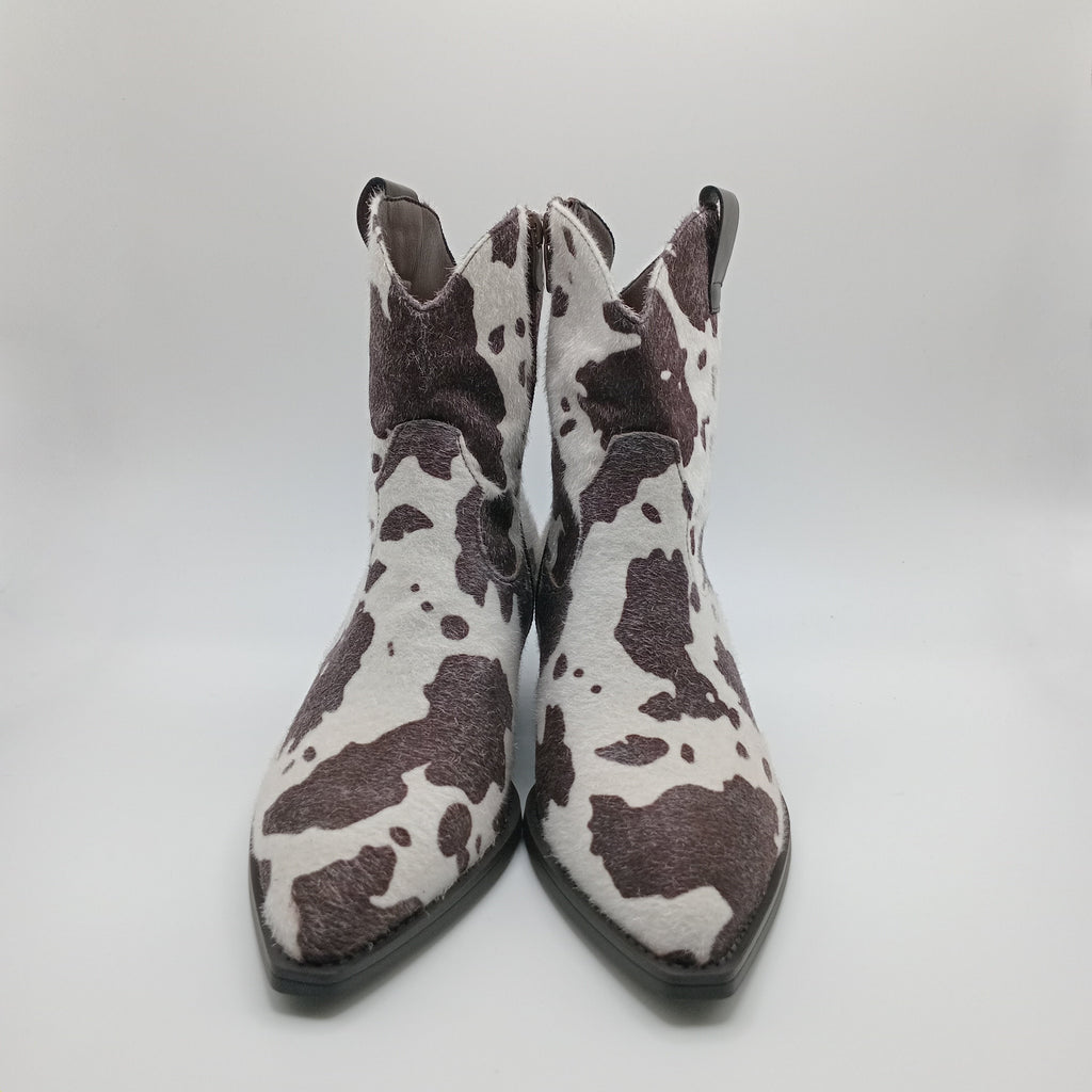 BOTA COWGIRL FINDLAY PARIS VACA COW BICUDO ANIMAL PRINT