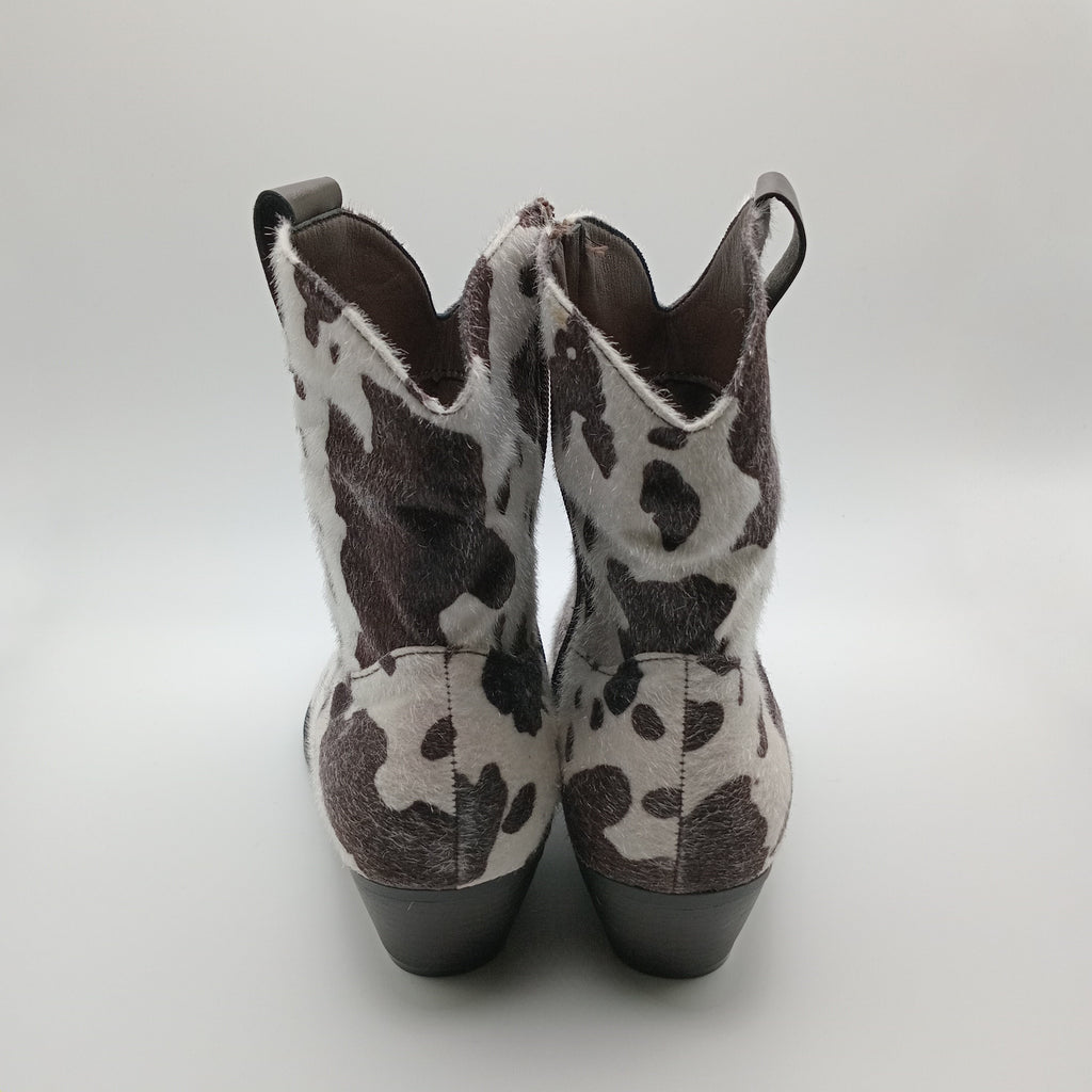 BOTA COWGIRL FINDLAY PARIS VACA COW BICUDO ANIMAL PRINT