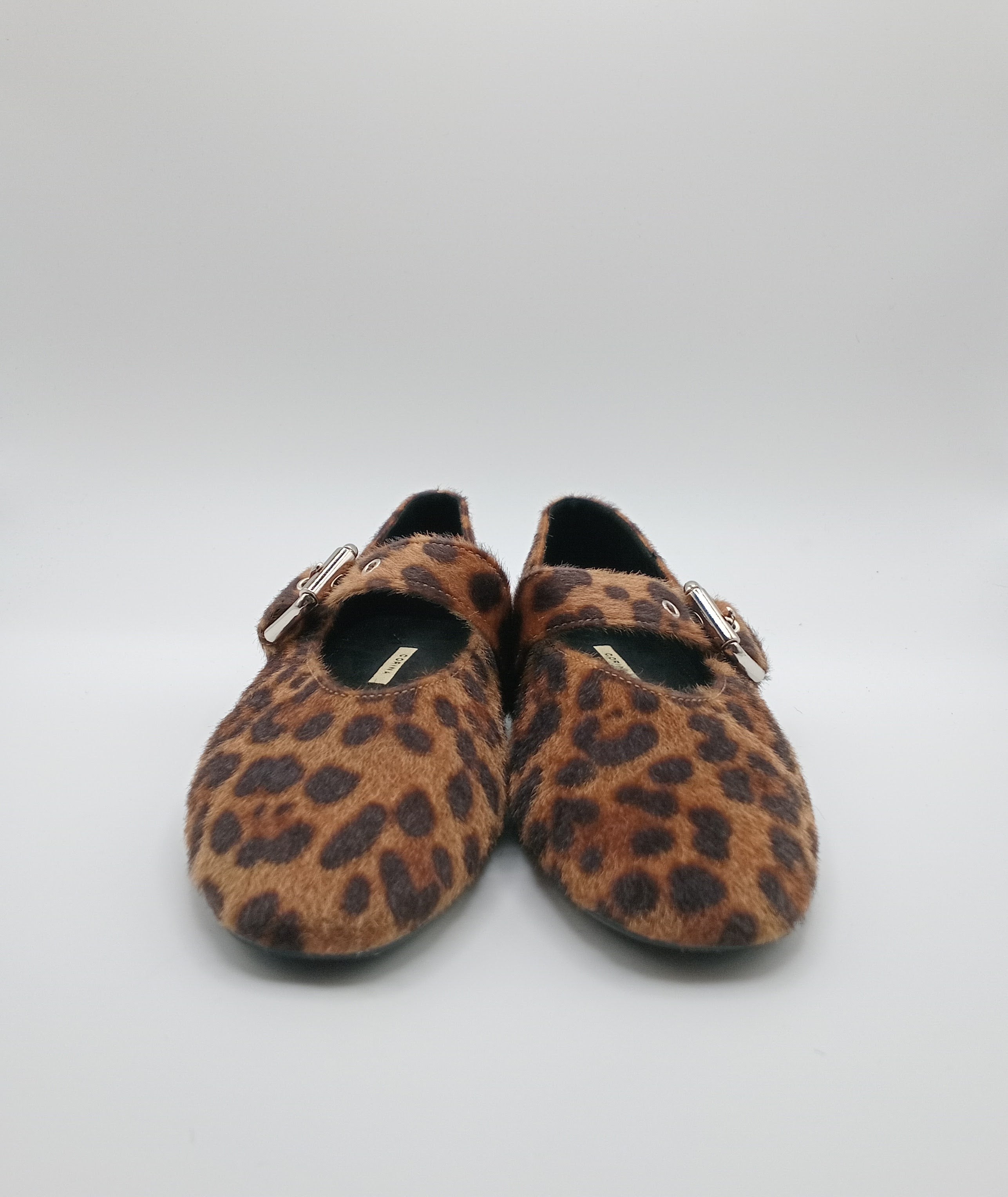 SABRINA MARY JANE CORINA ONÇA CASTANHO FIVELA PRATA ANIMAL PRINT