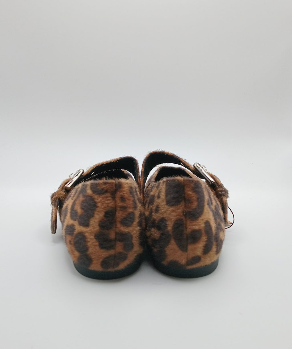 SABRINA MARY JANE CORINA ONÇA CASTANHO FIVELA PRATA ANIMAL PRINT