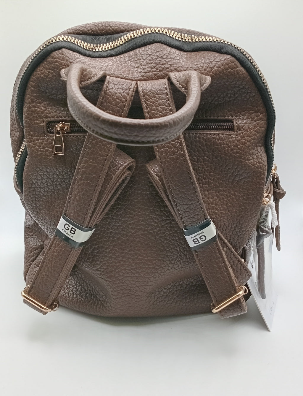 MOCHILA GRUPO BELLE CASTANHO ESCURO ECO PELE ALÇA AJUSTÁVEL BOLSO FRONTAL MALA