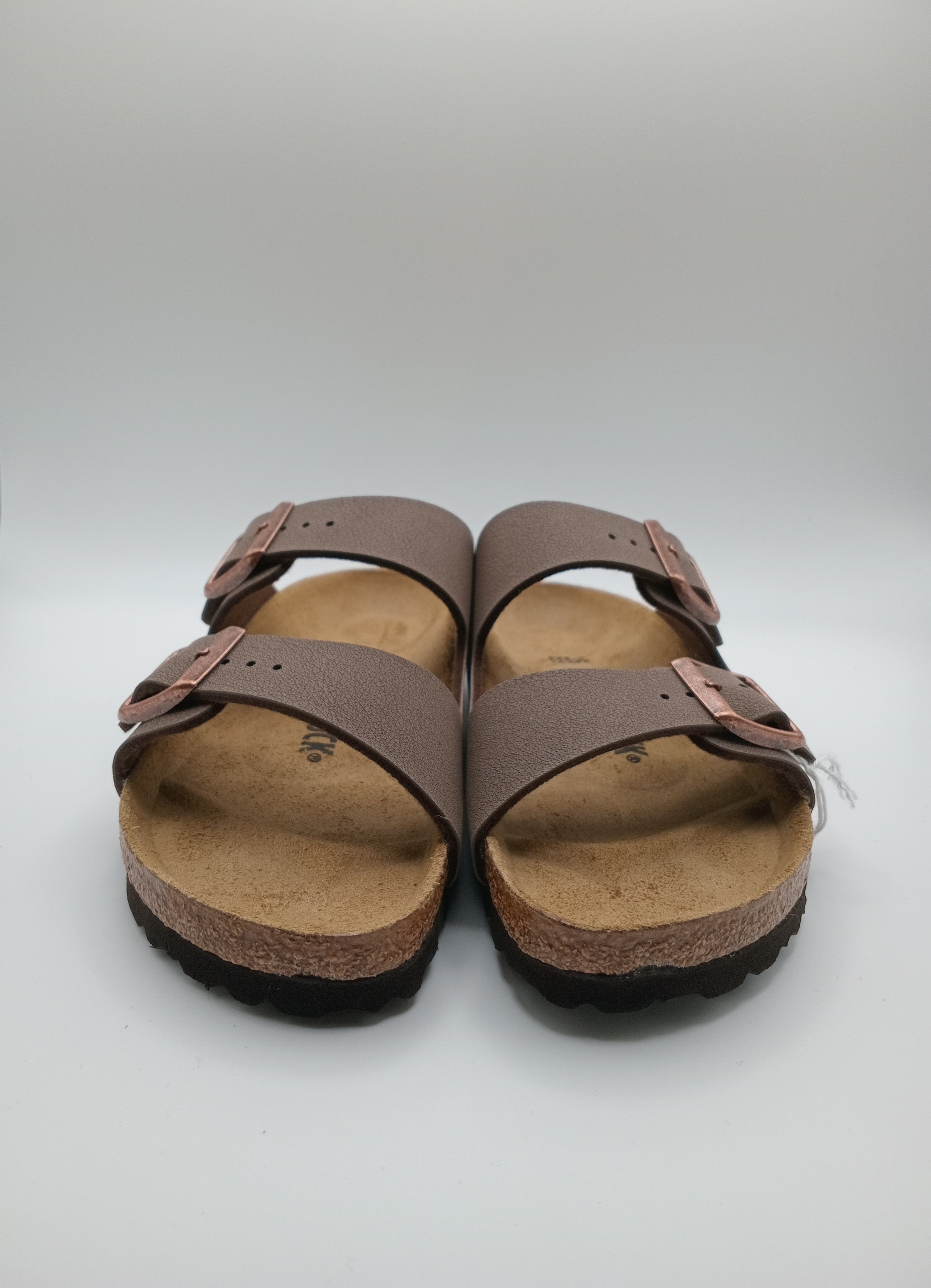 SANDÁLIA ARIZONA BS BIRKENSTOCK MOCCA FIVELA COBRE COURO CASTANHO ESCURO