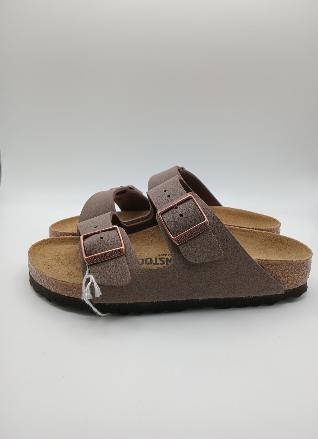 Sandálias Birkenstock Arizona Mooca de Camurça Castanho; Chinelos de Cortiça Ergonómicos com Fivelas de Cobre Ajustáveis para Mulher e Homem