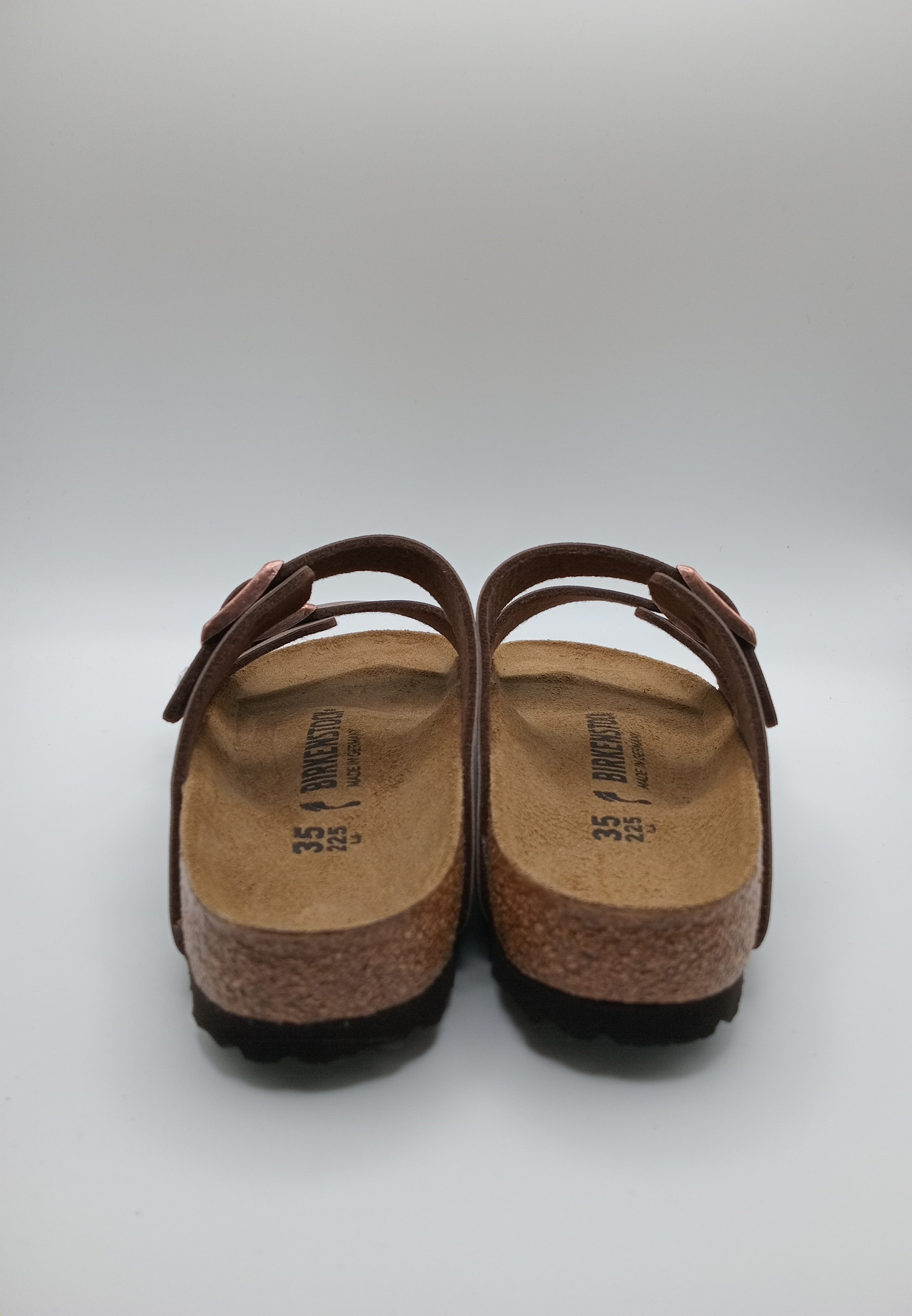 Sandálias Birkenstock Arizona Mooca de Camurça Castanho; Chinelos de Cortiça Ergonómicos com Fivelas de Cobre Ajustáveis para Mulher e Homem